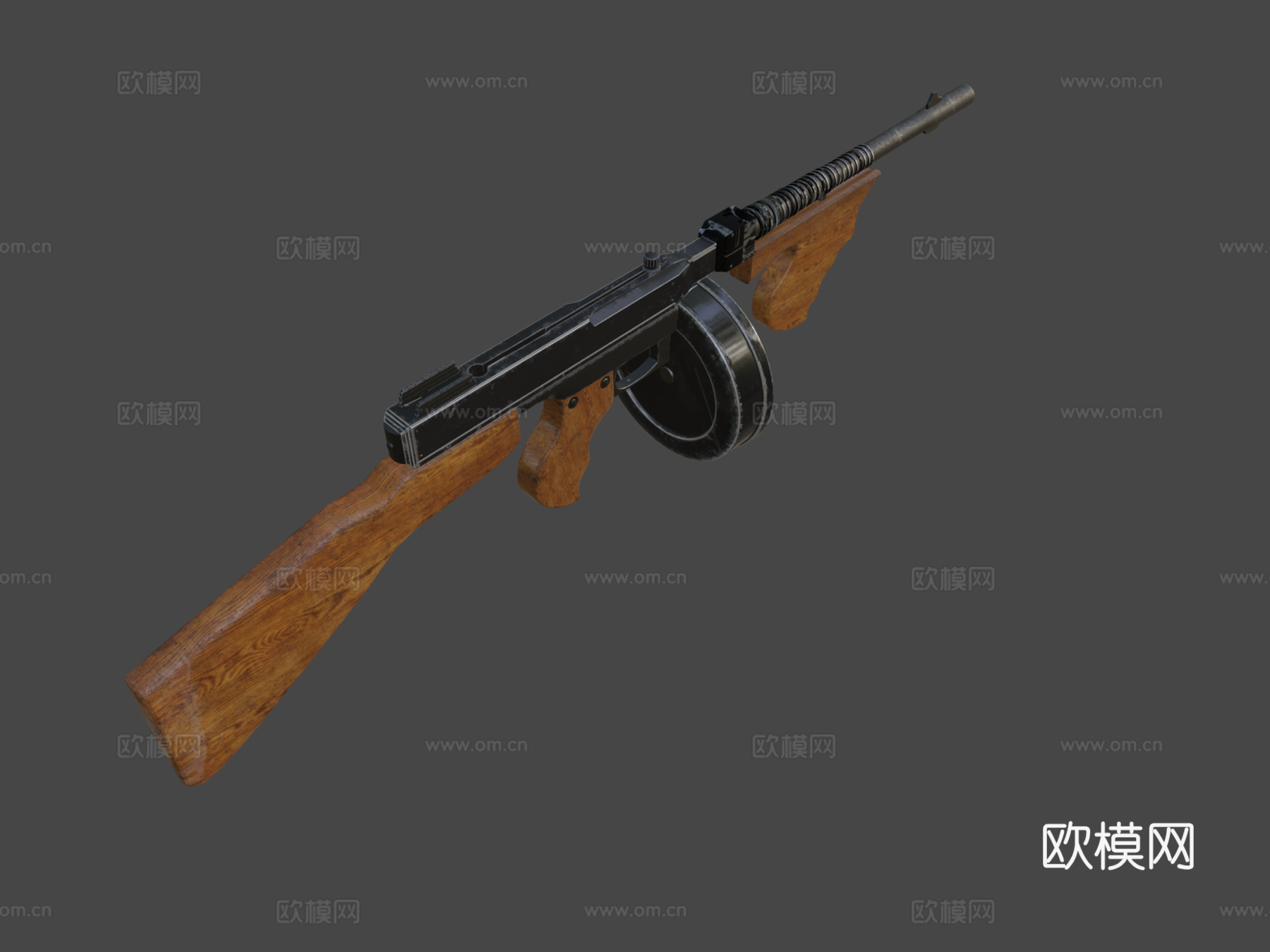 汤普森武器3d模型