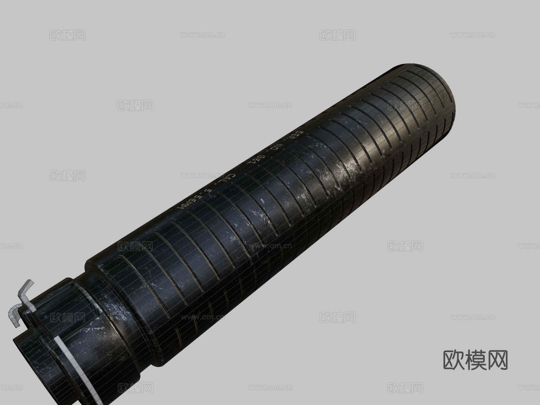 枪消音器5.56毫米su模型下载（渲染图2）