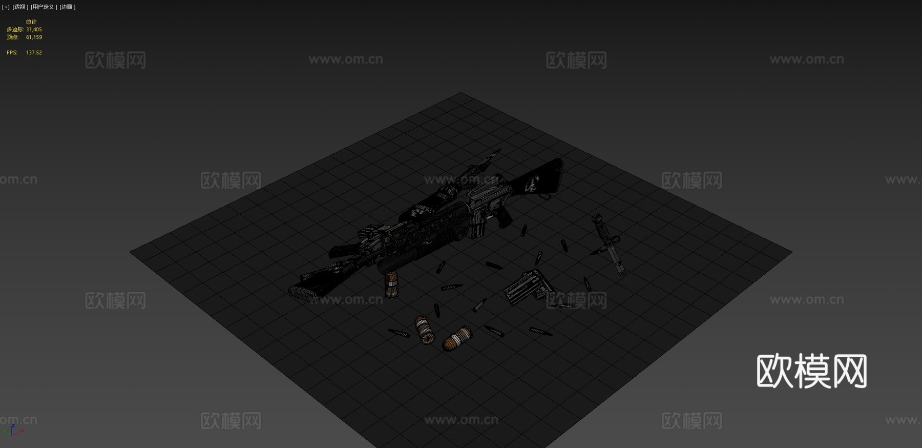 M16A1 可定制3d模型