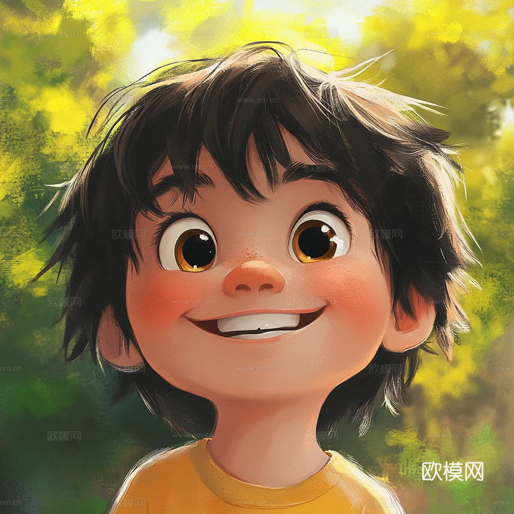 童趣卡通儿童房人物挂画下载（渲染图6）