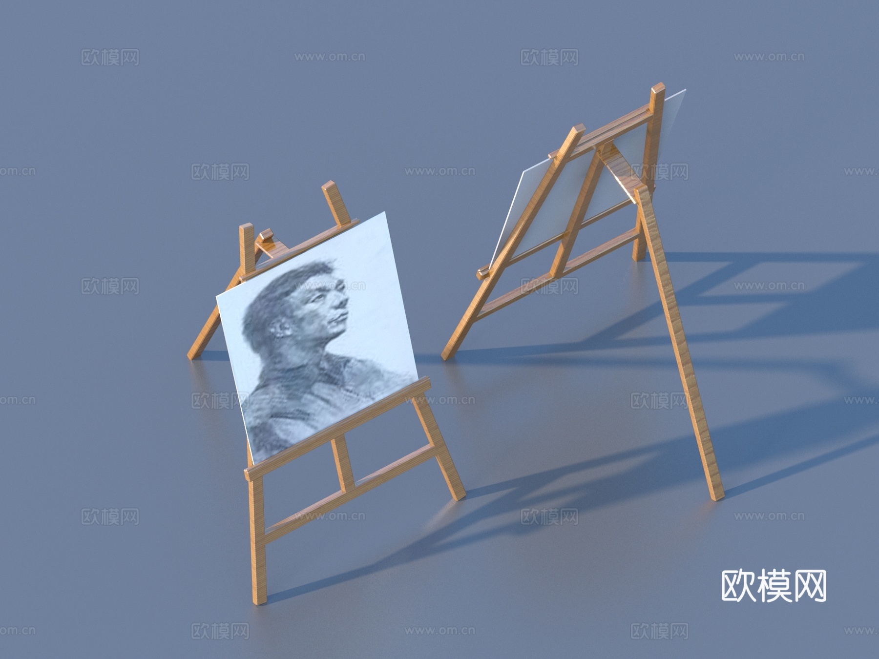 画架 画具 画板 美术器材3d模型