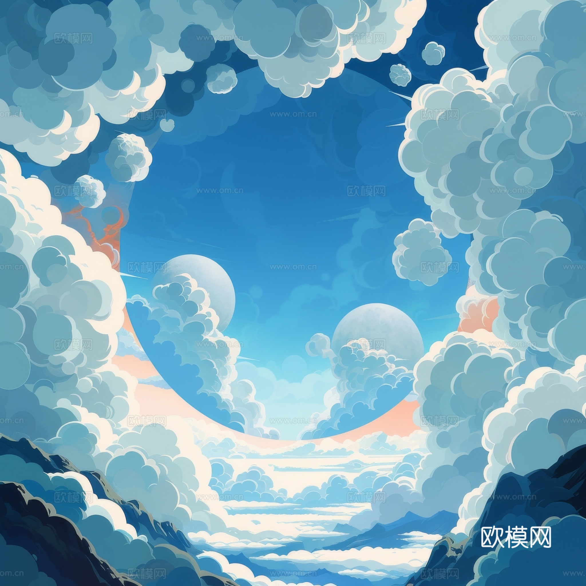 外景天空蓝天白云