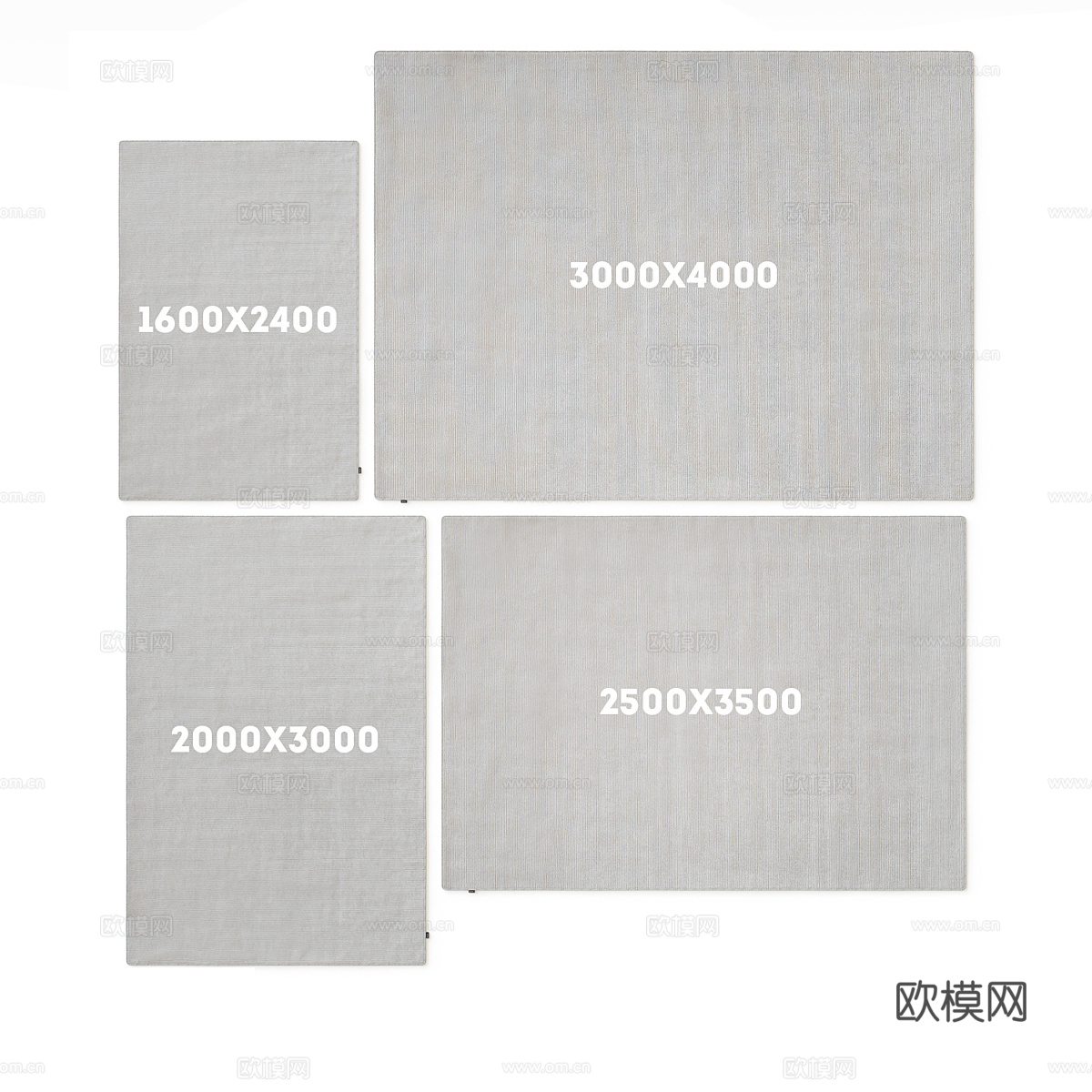 现代极简布艺地毯3d模型