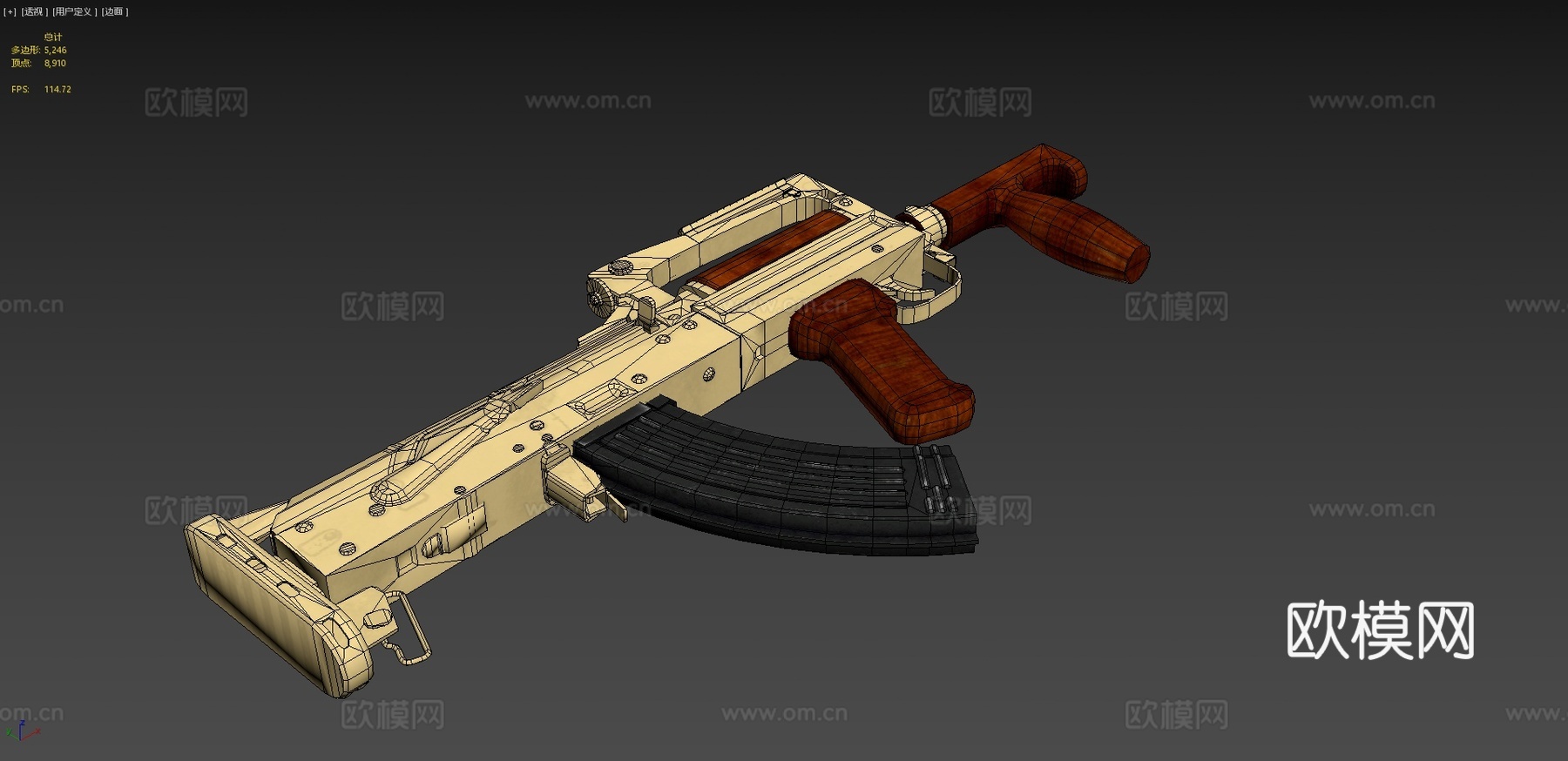 金色板 - Groza - PUBG3d模型