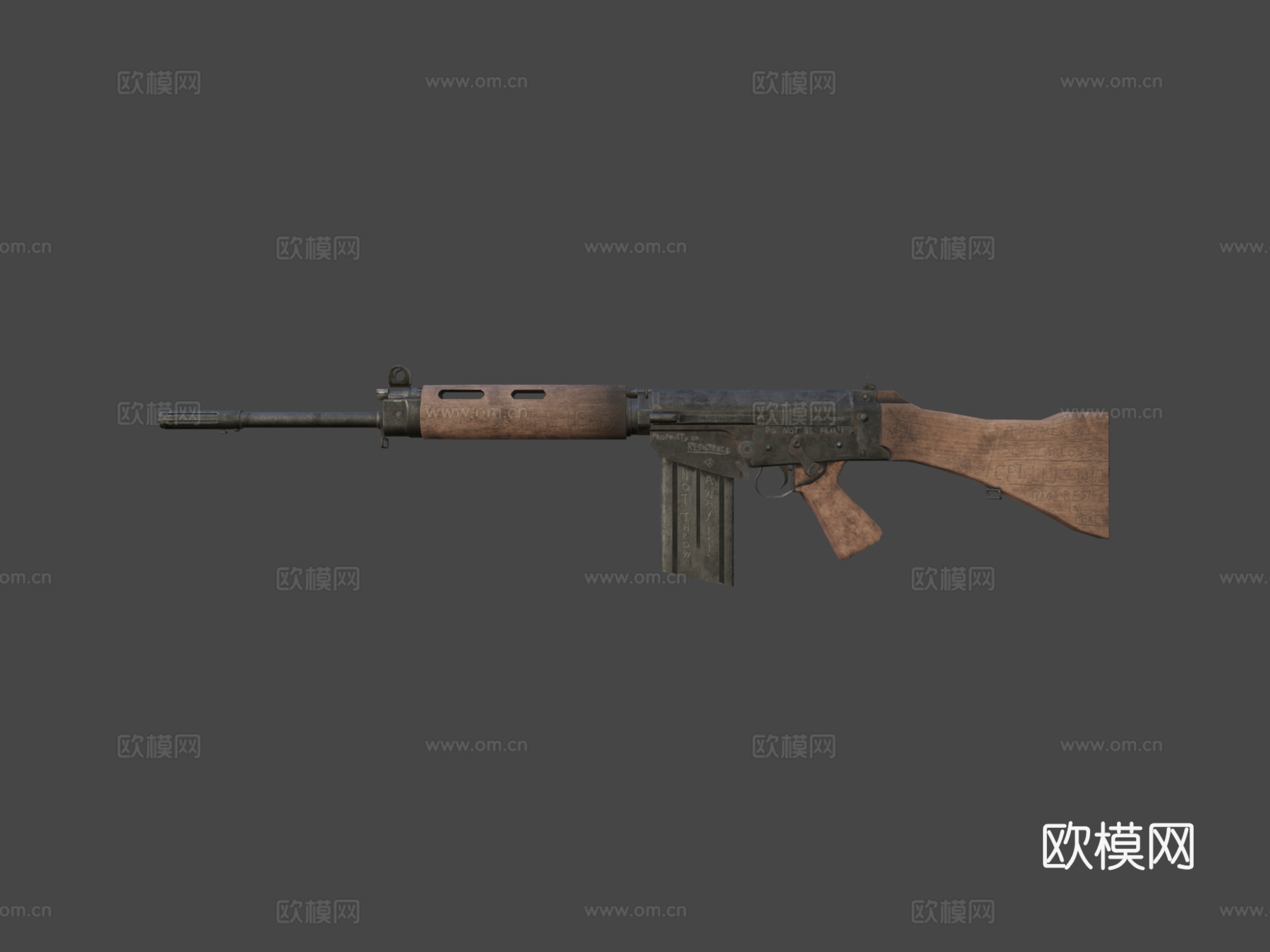 FN FAL 7.62mm辐射后末日3d模型