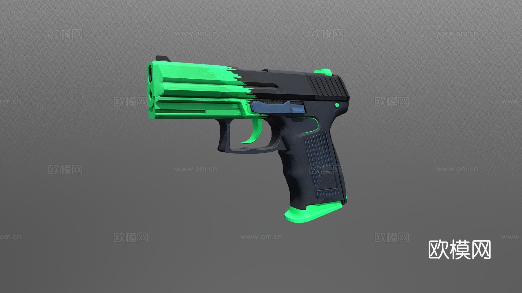 P2000 - 溅射狂欢（绿色）su模型