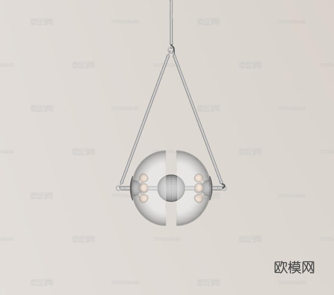 现代艺术吊灯su模型