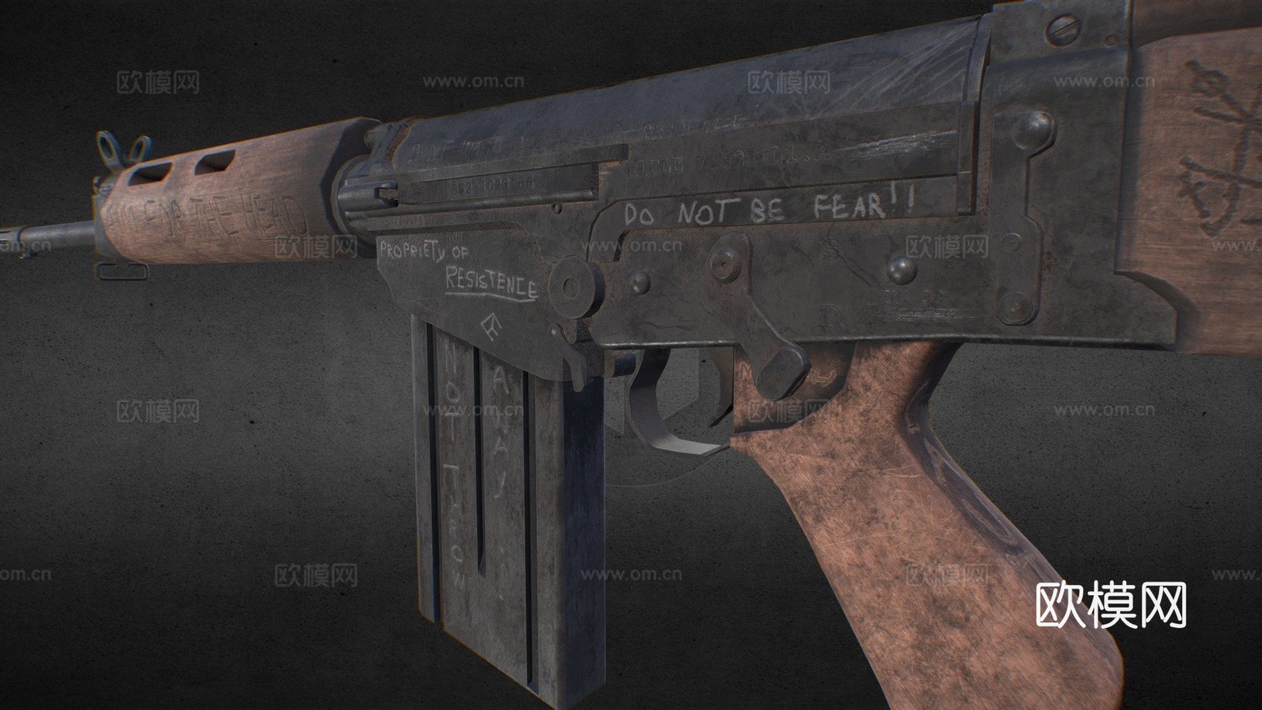 FN FAL 7.62mm辐射后末日3d模型