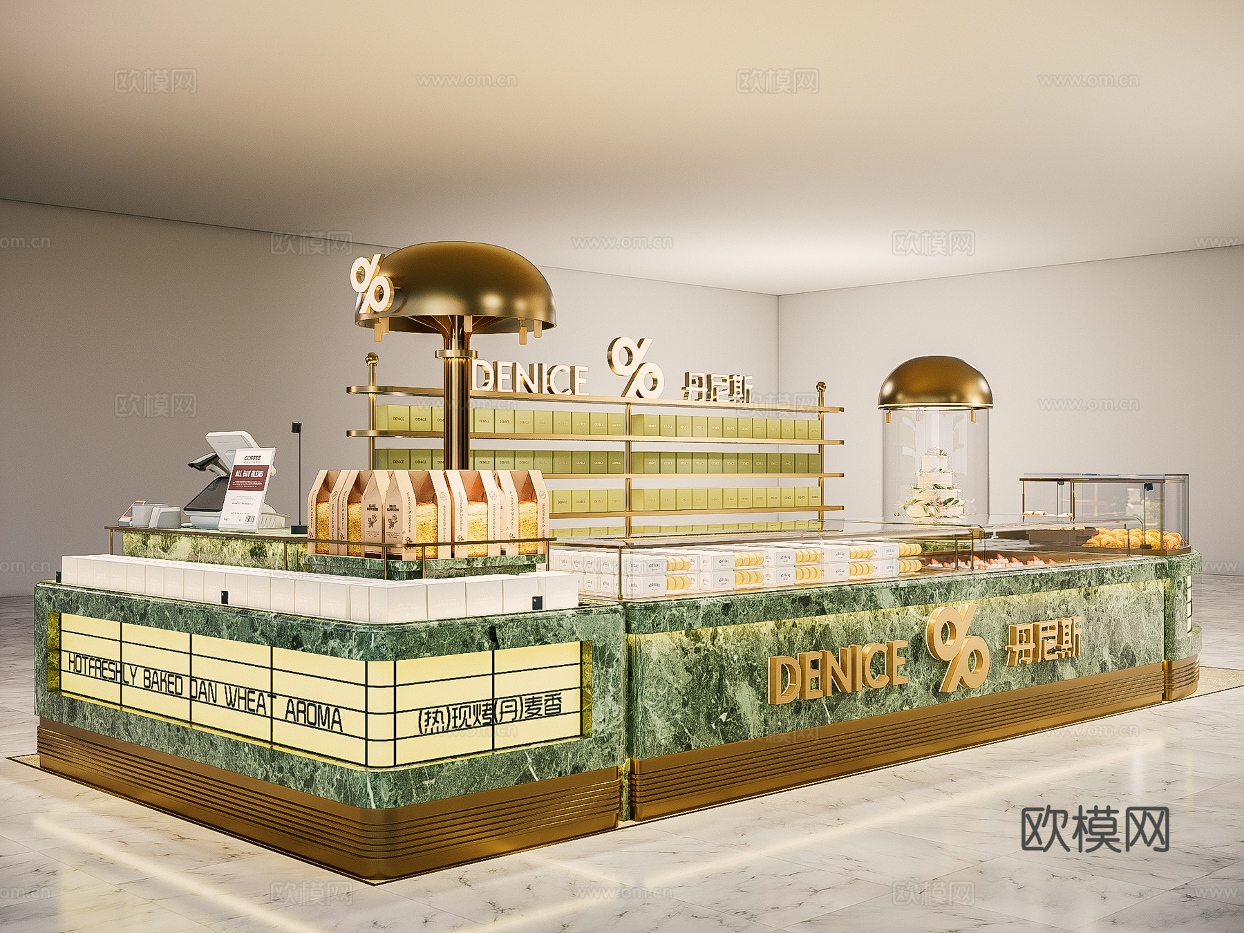 现代甜品店 奶茶店 面包店 咖啡店su模型