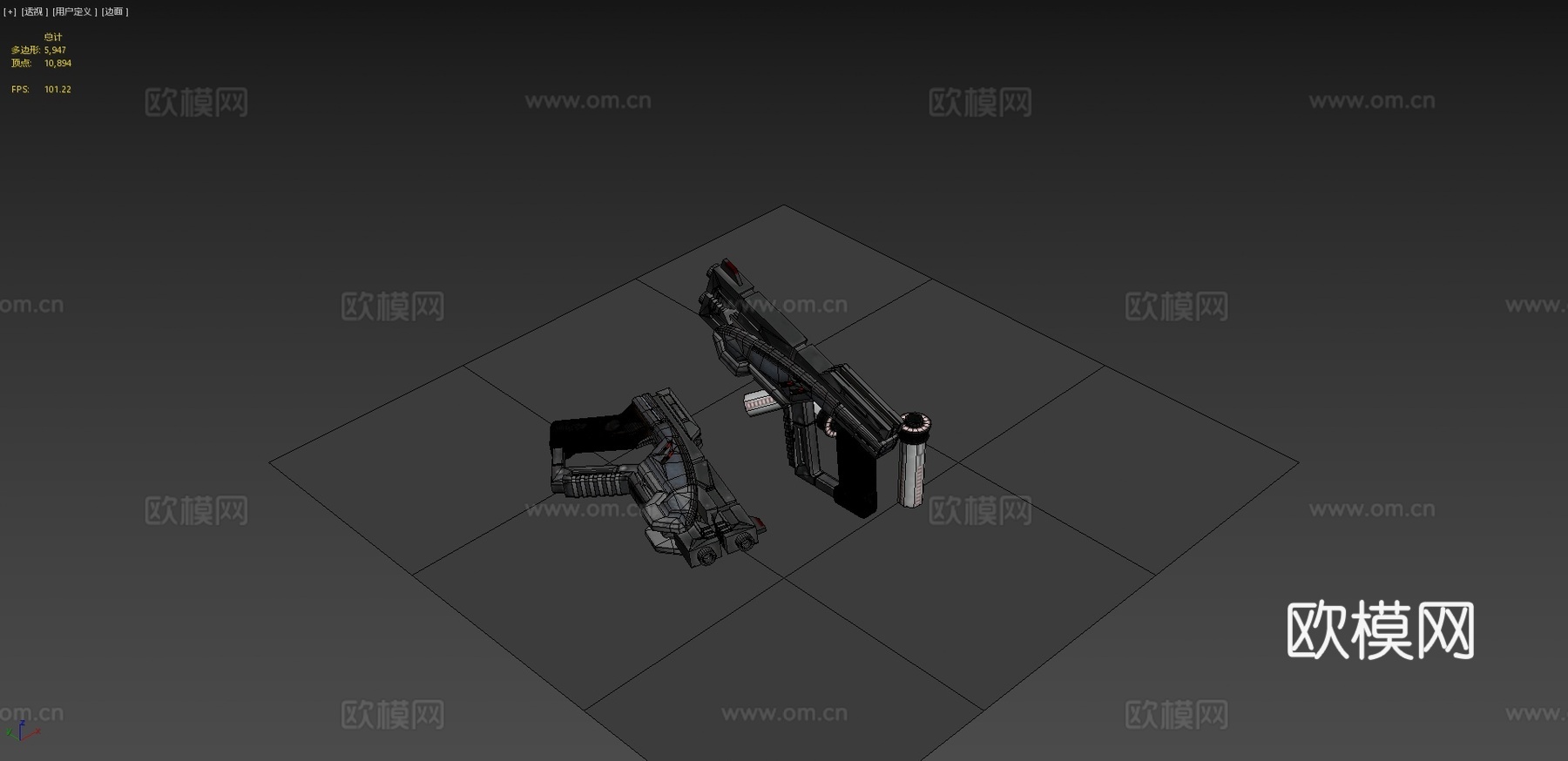 M-3 掠食者重型手枪（质量效应）3d模型