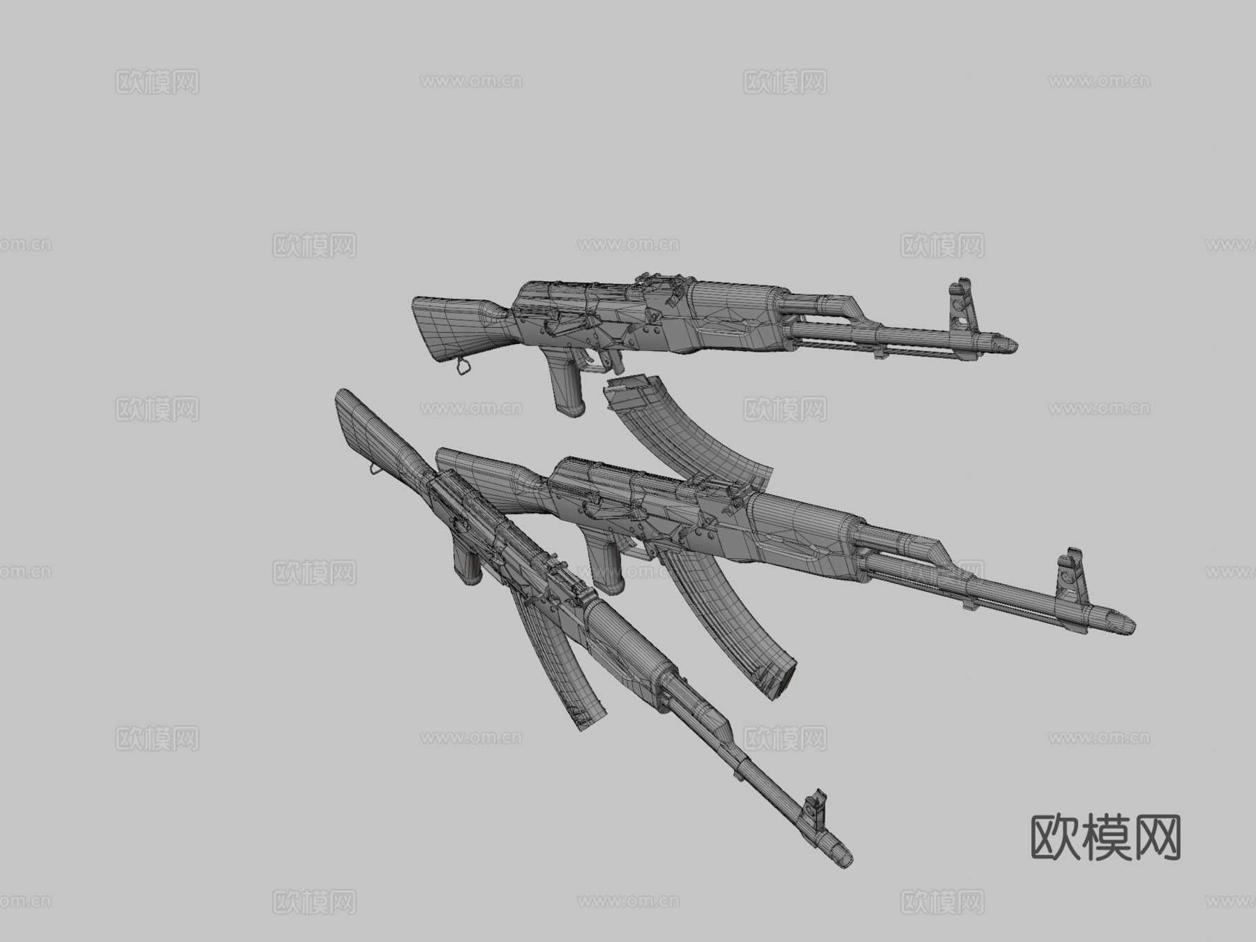 AK47带变体3d模型