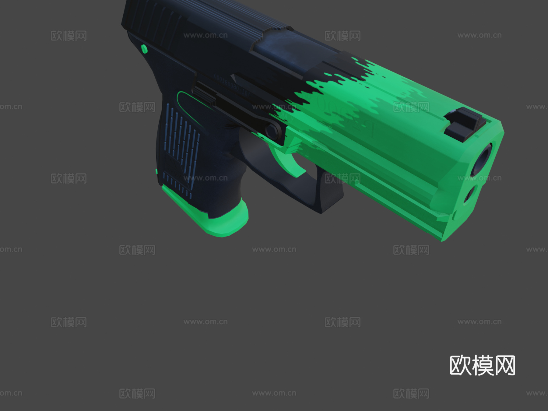 P2000 - 溅射狂欢（绿色）su模型