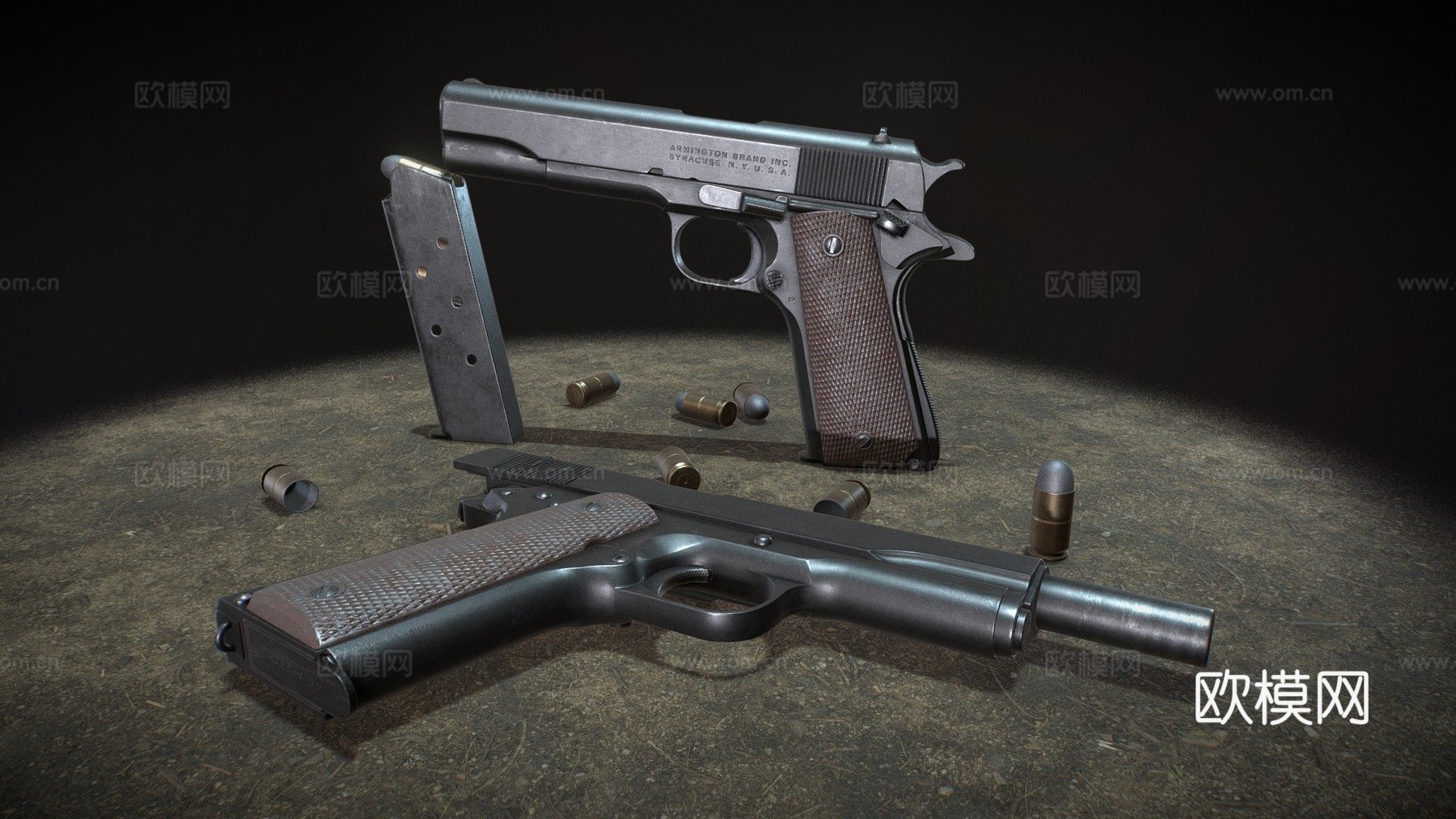 M1911A1 - 二战时期 - 重新贴图su模型