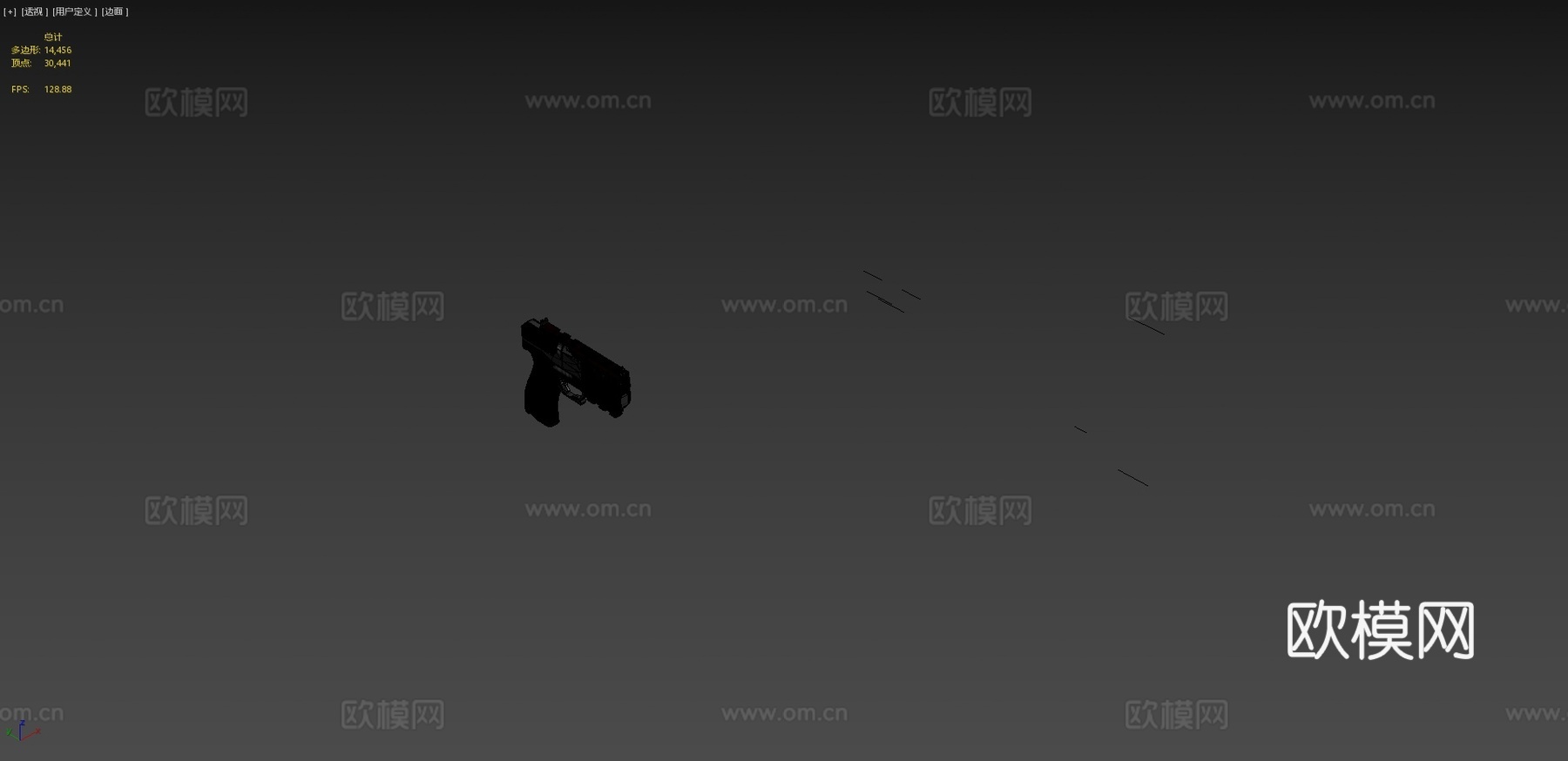 手枪及配件3d模型