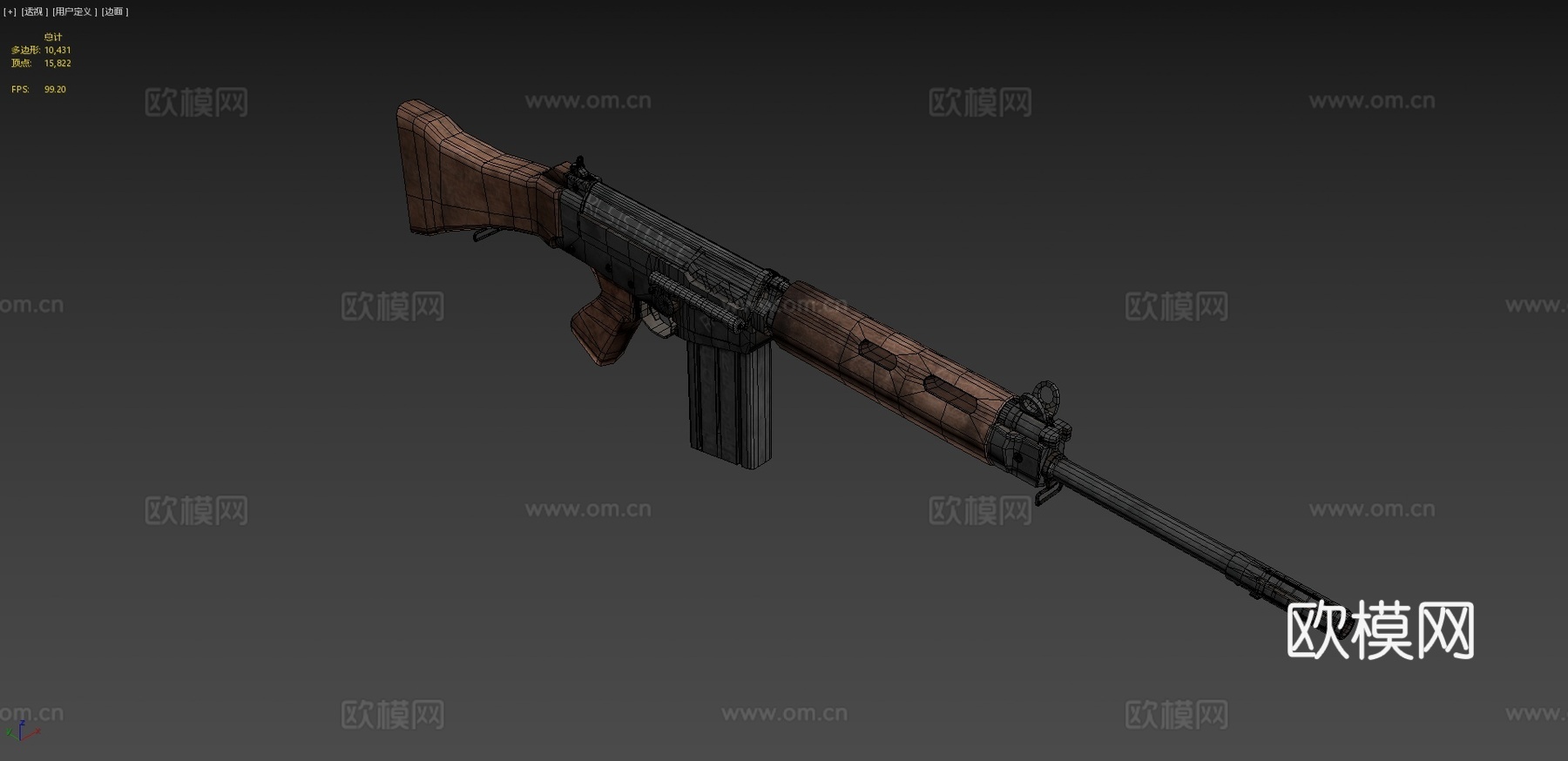 FN FAL 7.62mm辐射后末日3d模型