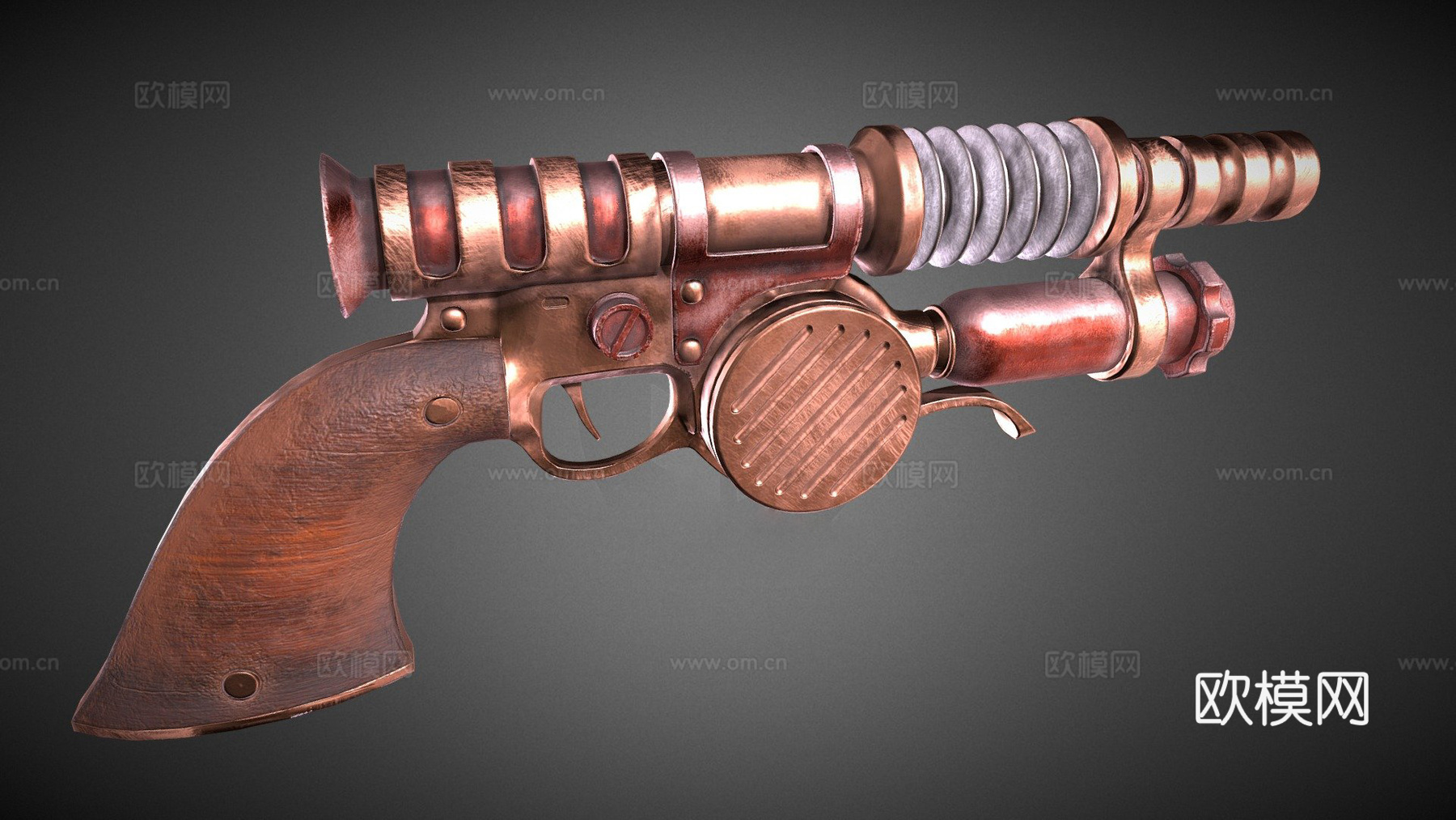 枪蒸汽朋克PBR低多边形3d模型