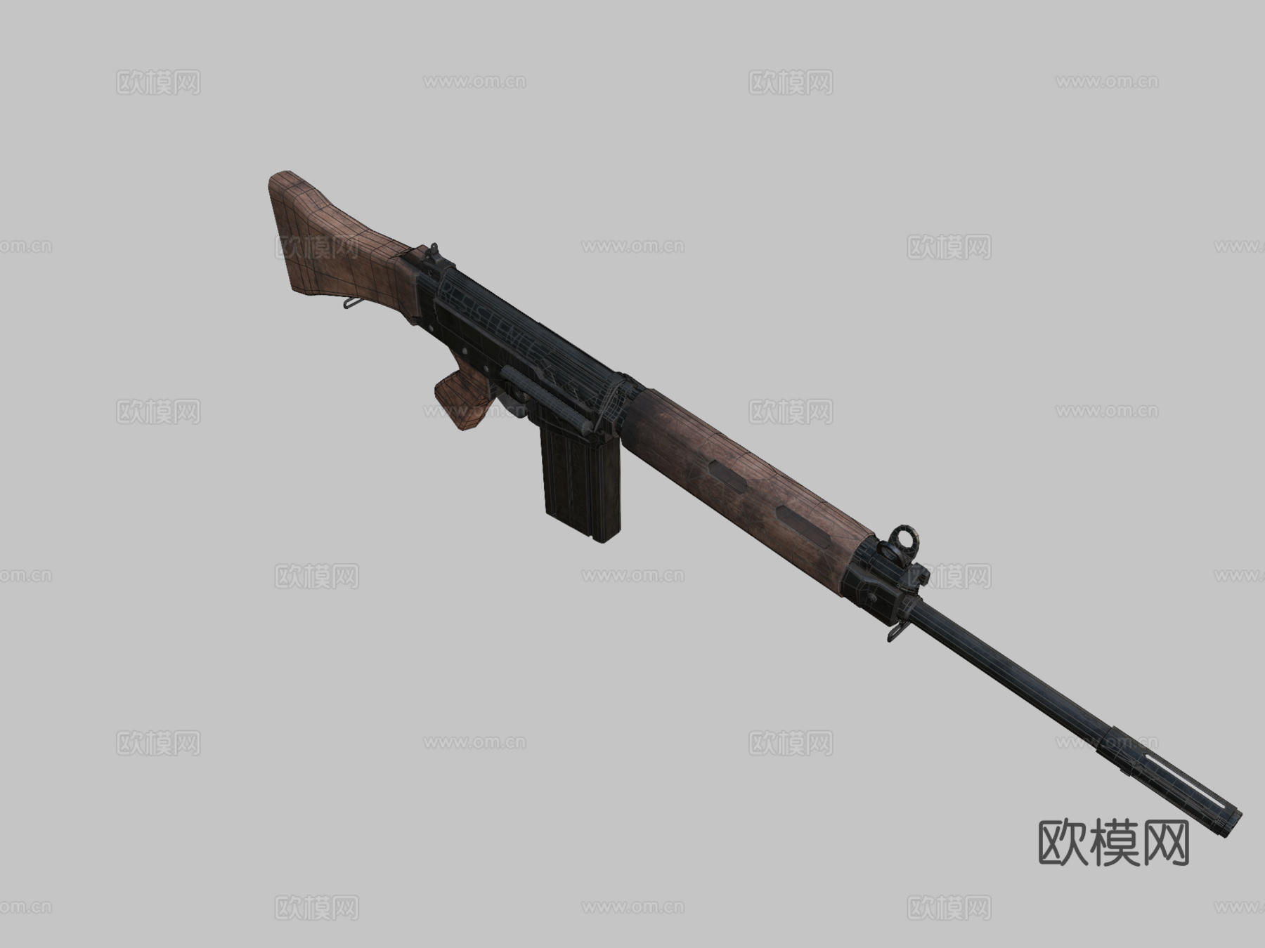 FN FAL 7.62mm辐射后末日3d模型