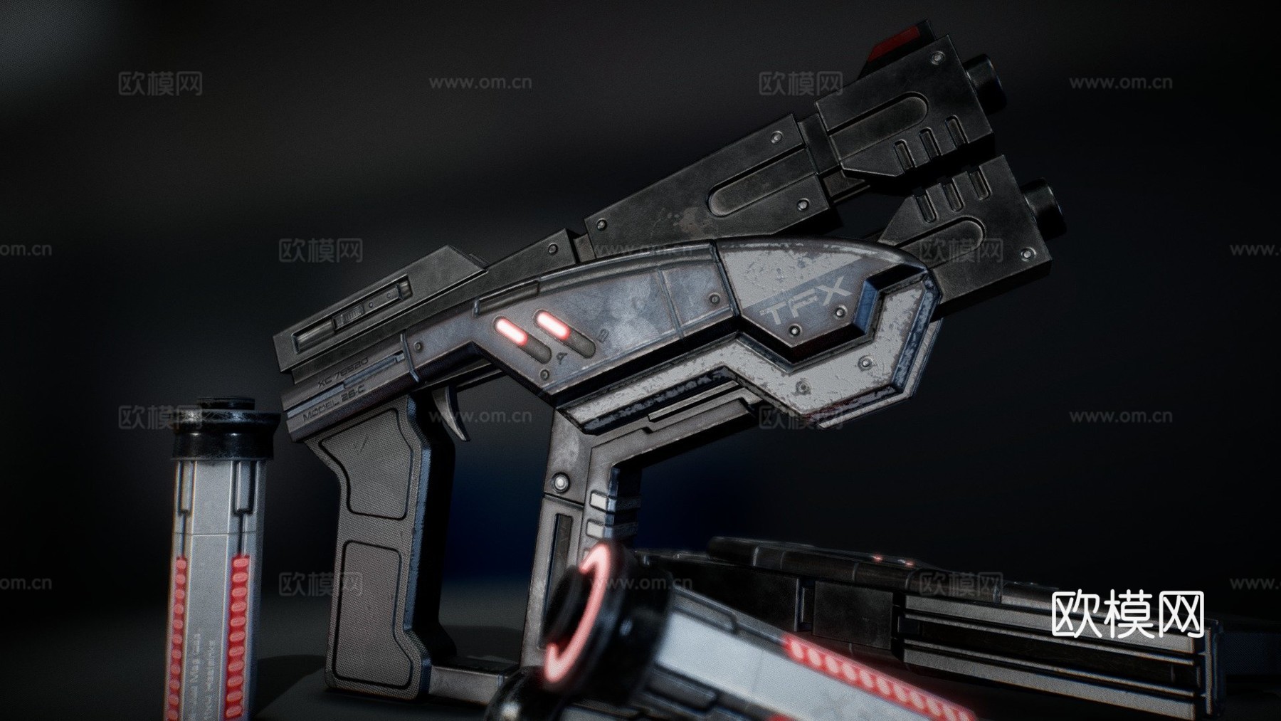 M-3 掠食者重型手枪（质量效应）3d模型
