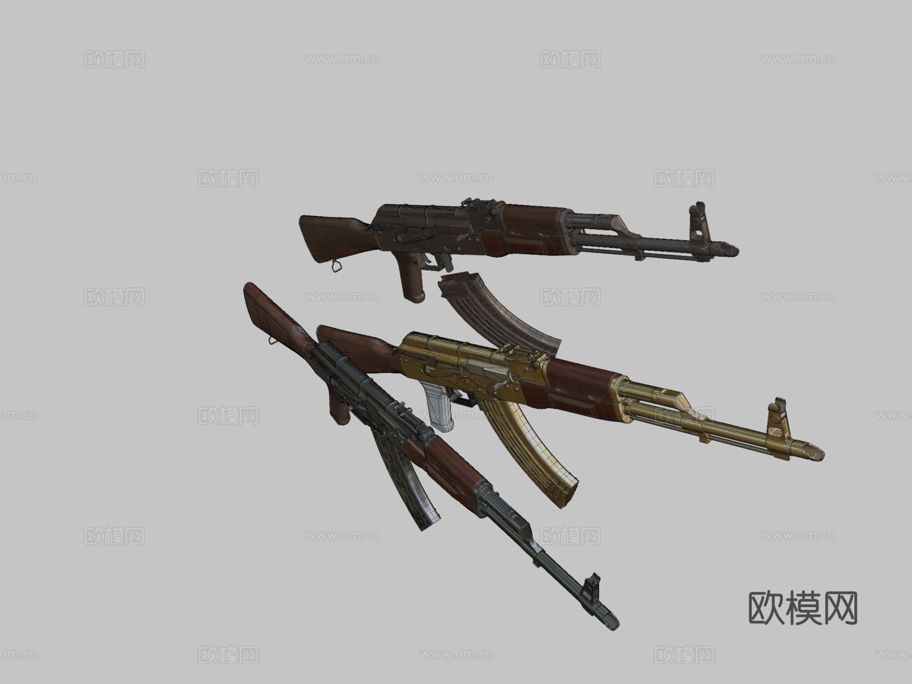 AK47带变体3d模型