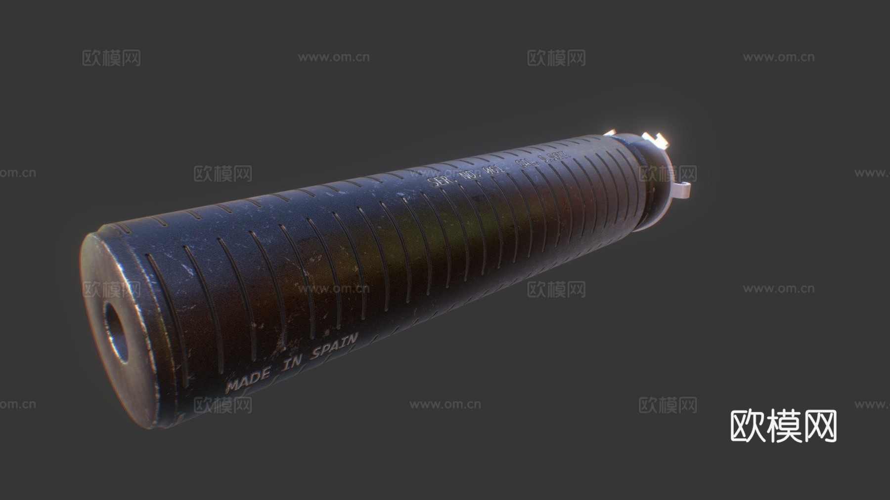 枪消音器5.56毫米su模型下载（渲染图1）