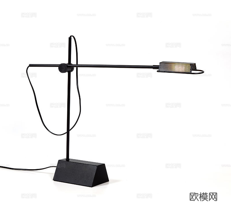 现代工业风可调节卧室书房台灯北欧设计师款样板间轻奢办公室台灯su模型