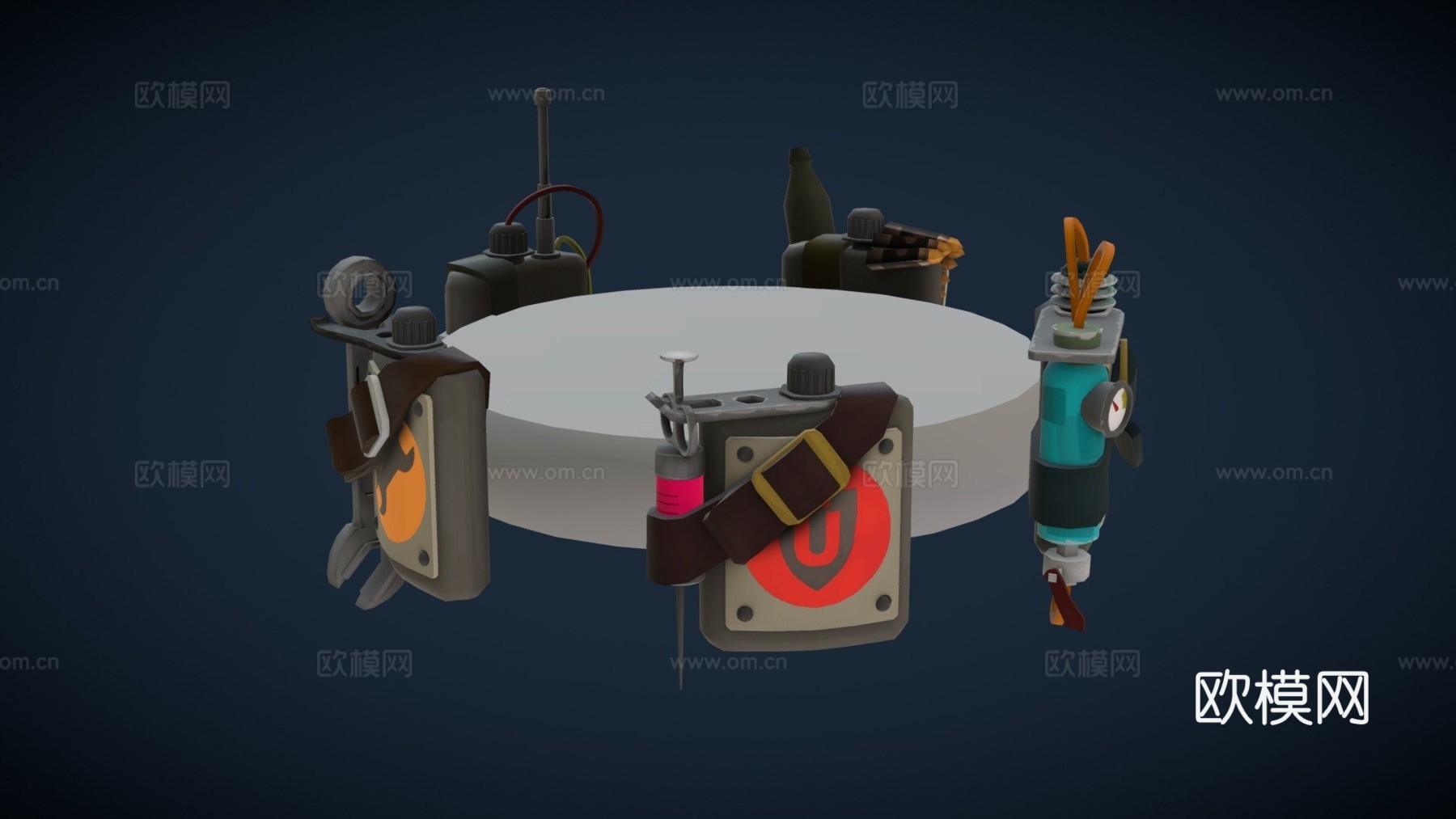 曼对机器广场烧瓶3d模型