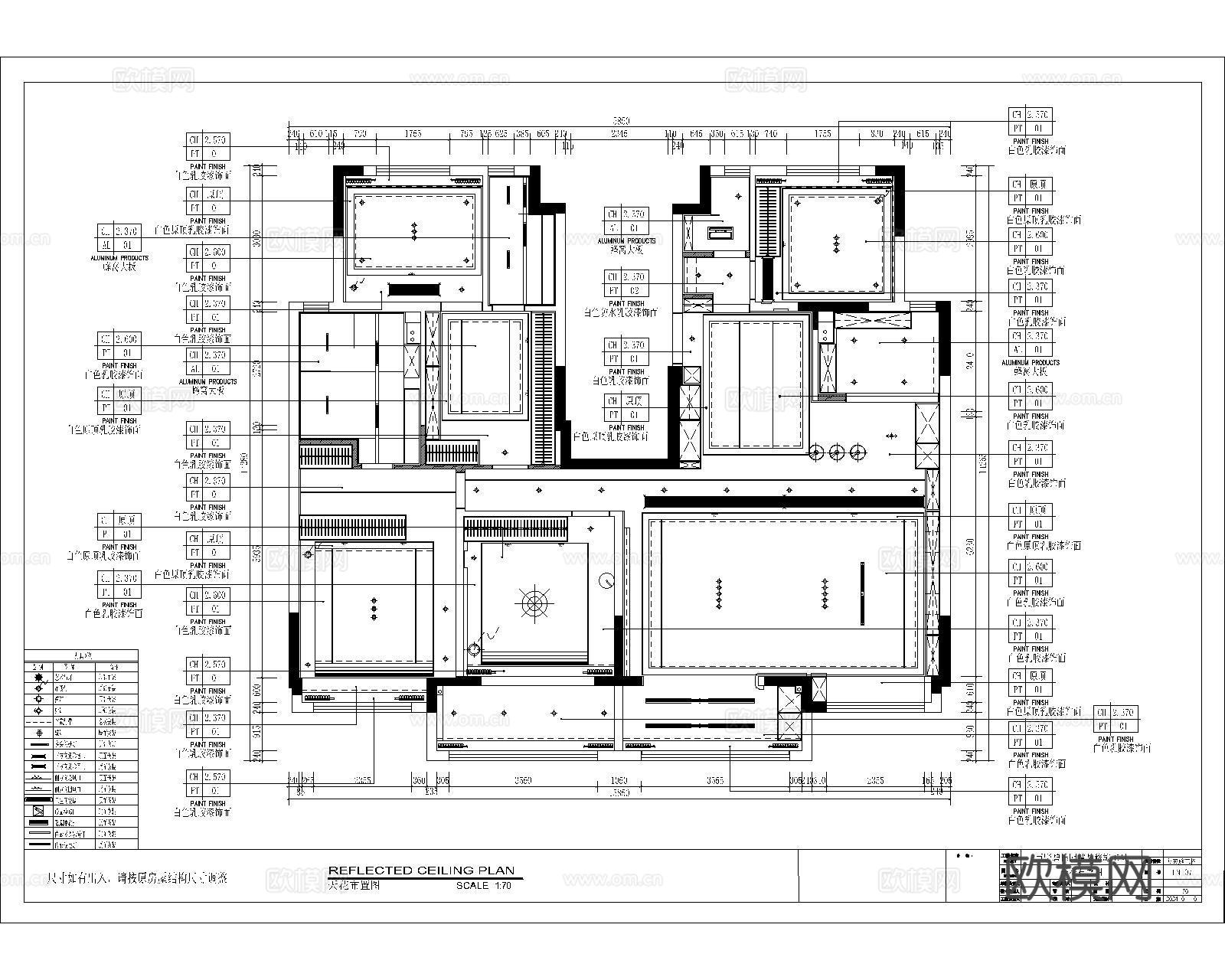 193㎡大平层平面布局图意式施工图CAD图纸cad施工图