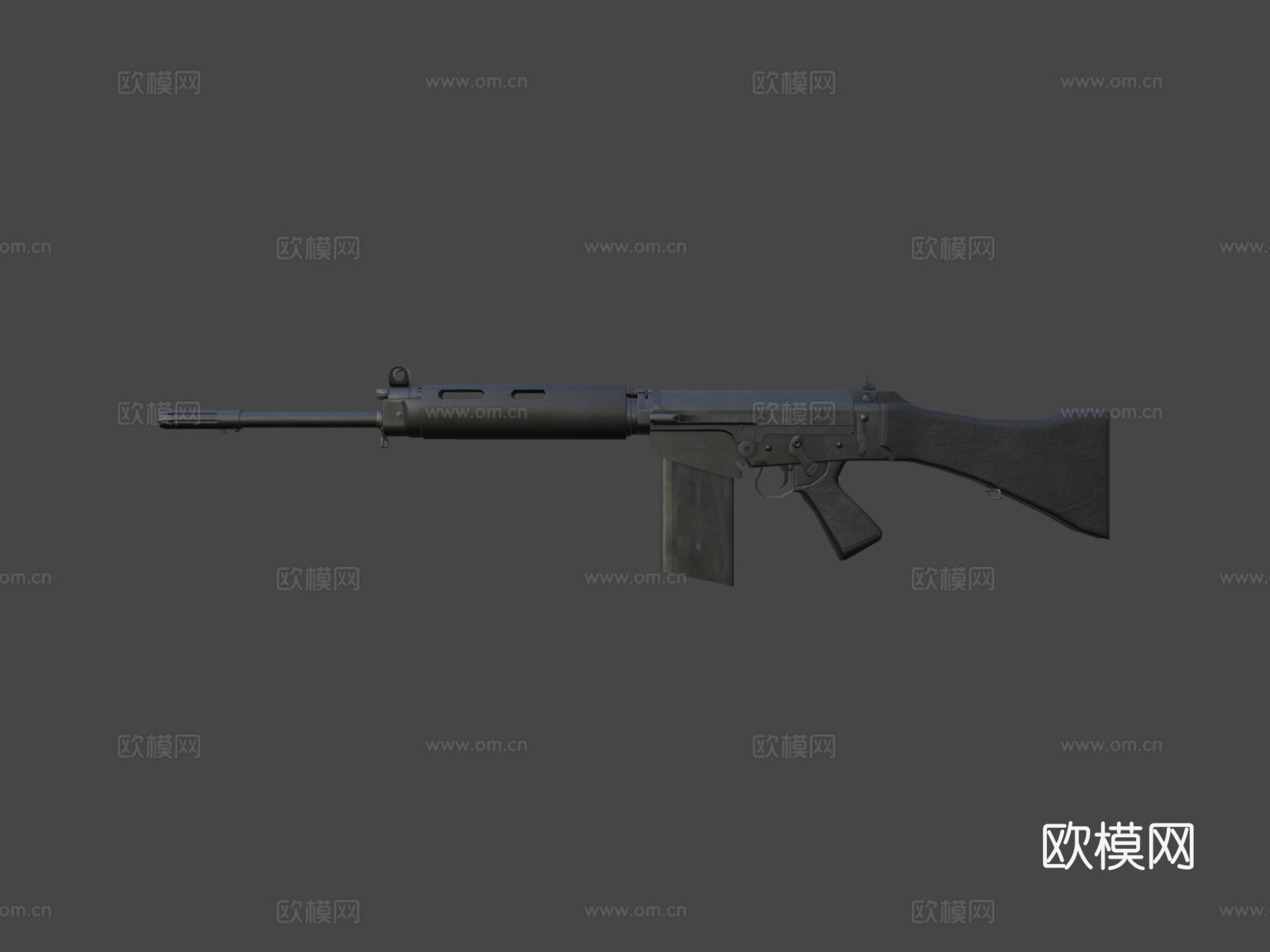 FN FAL 7.62 mm黑色版本3d模型