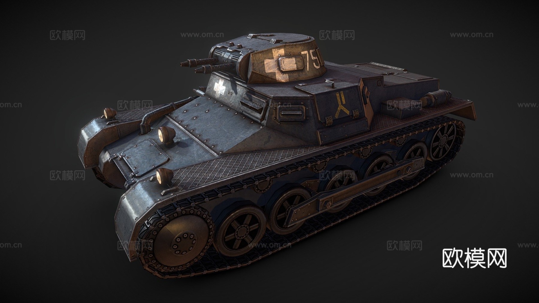 德国轻型坦克潘泽IB（SdKfz 101）3d模型