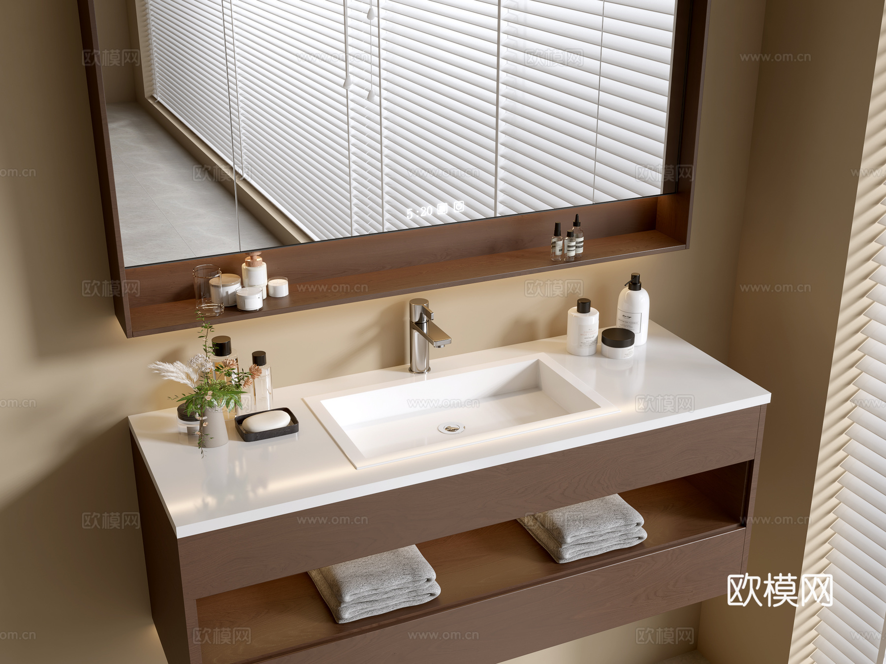 现代浴室柜 浴室台盆 浴室摆件3d模型下载