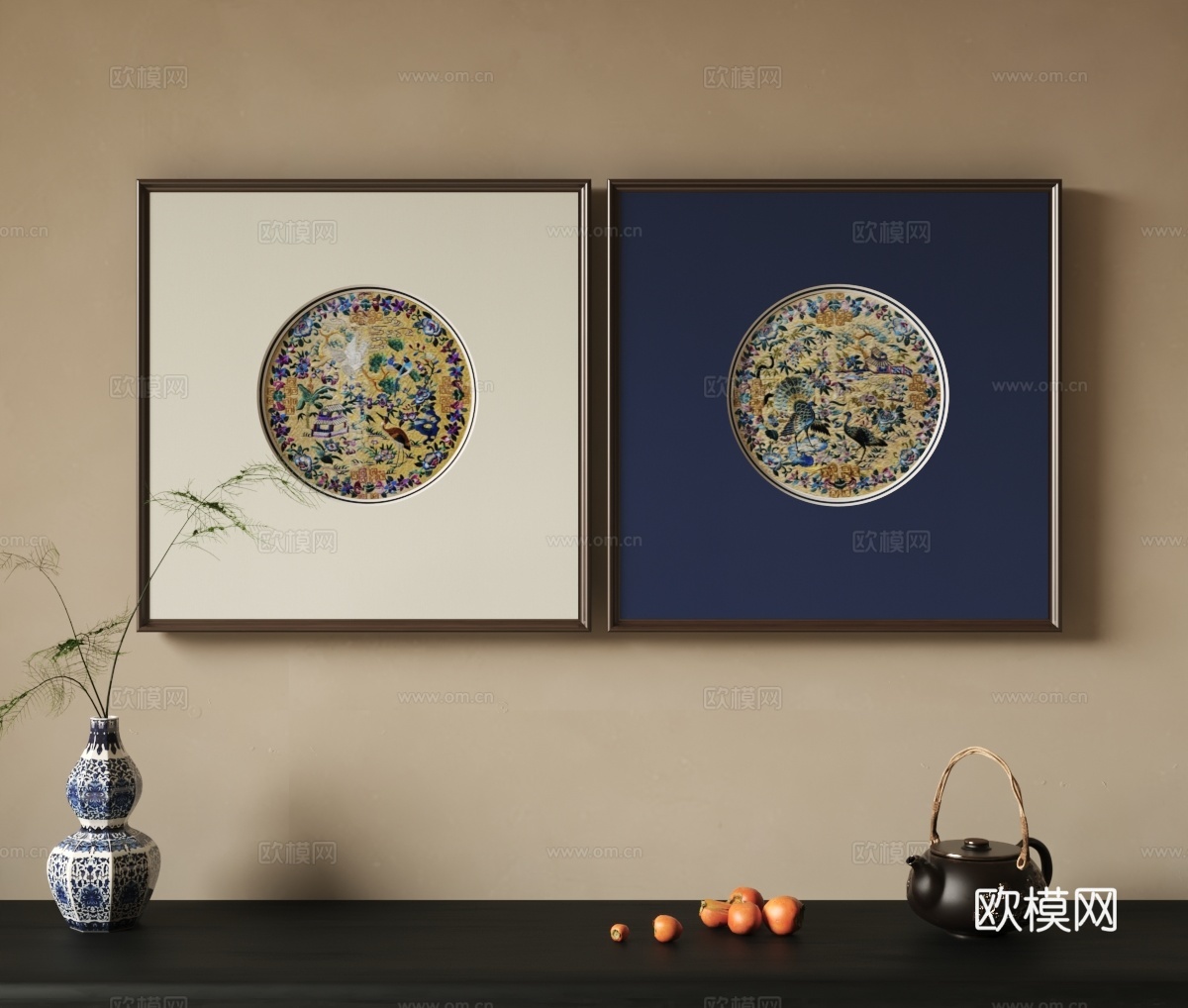 宋代刺绣画3d模型