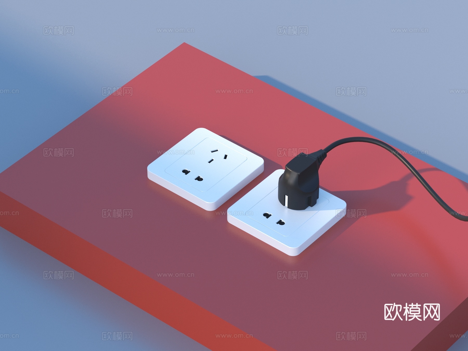 插座 电线 插头 开关 插排3d模型