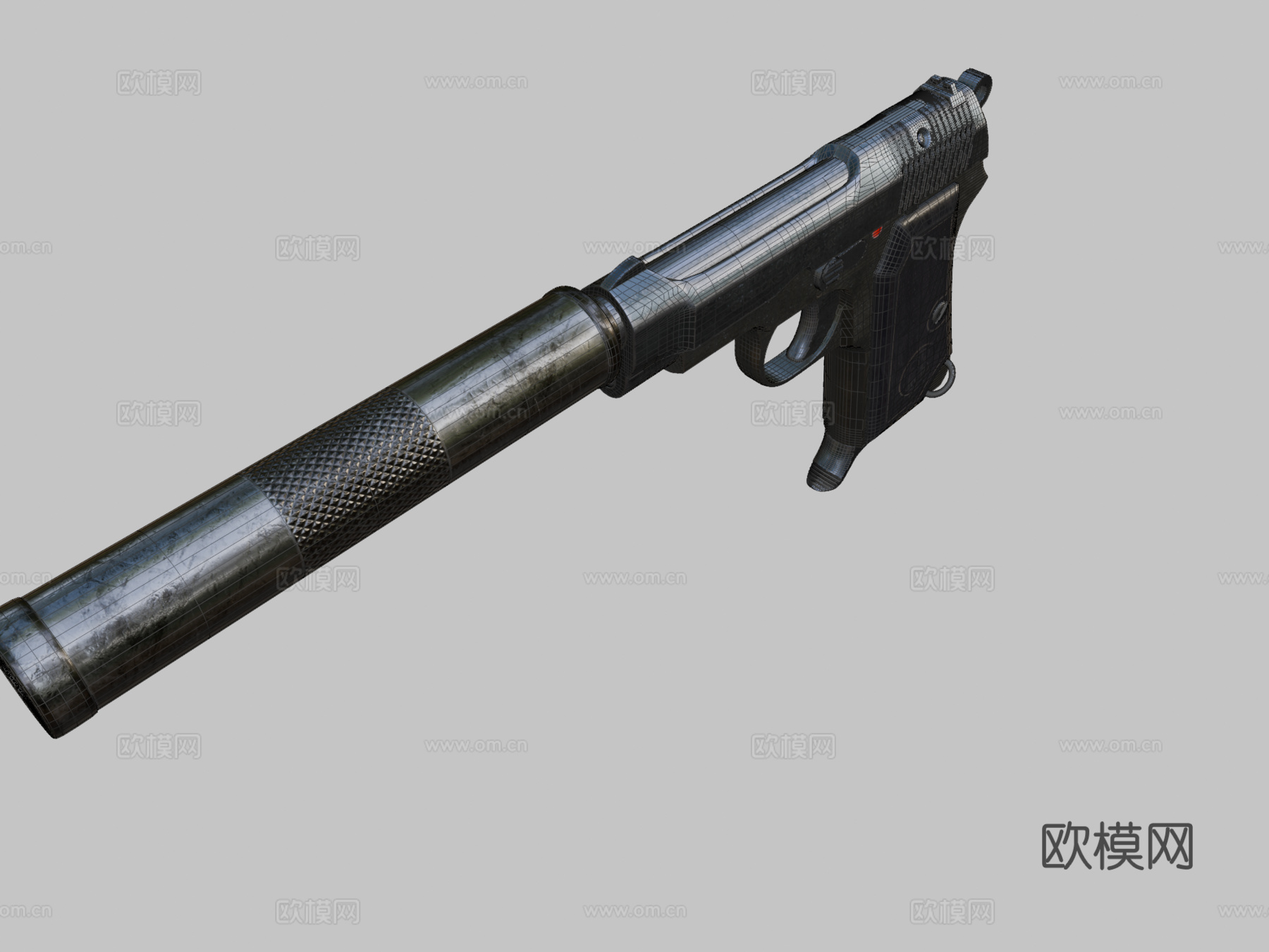 消音贝雷塔M19353d模型
