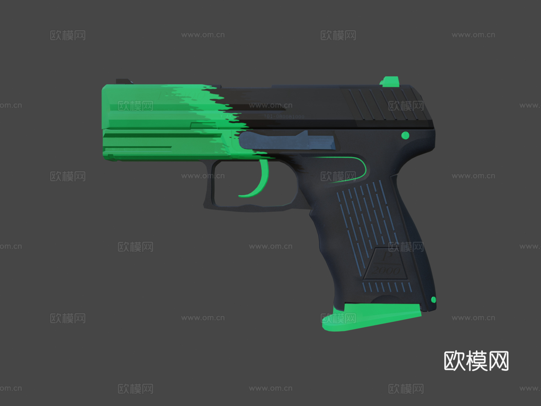 P2000 - 溅射狂欢（绿色）su模型