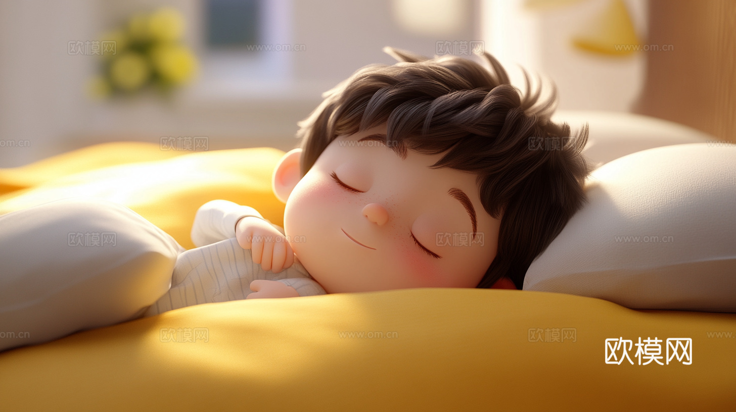 童趣卡通儿童房人物挂画下载（渲染图1）