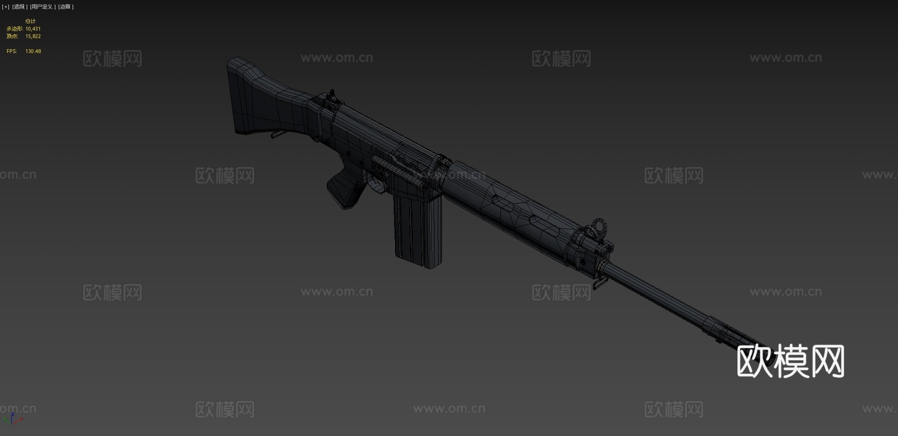 FN FAL 7.62 mm黑色版本su模型
