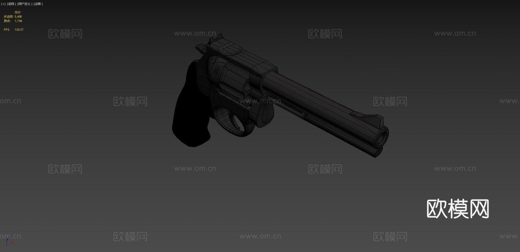 左轮手枪（游戏资产）3d模型