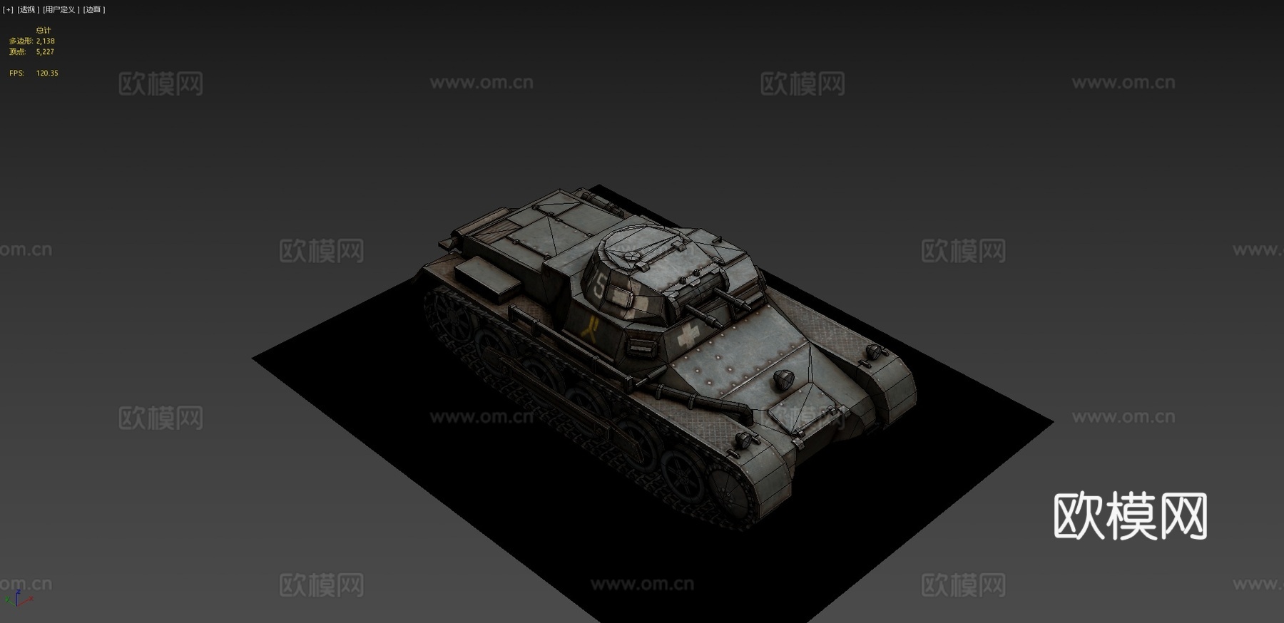 德国轻型坦克潘泽IB（SdKfz 101）3d模型