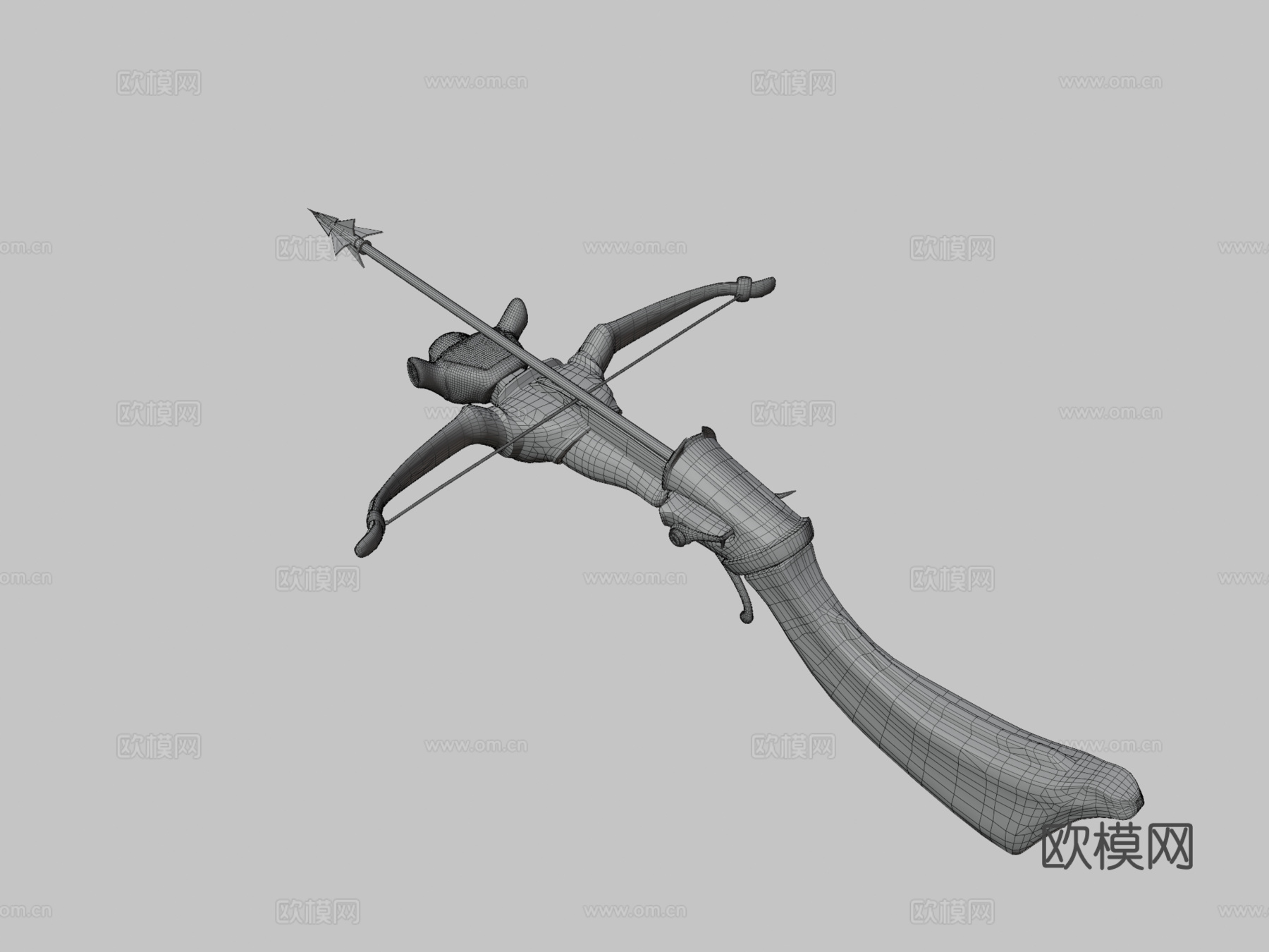 单手十字弓3d模型