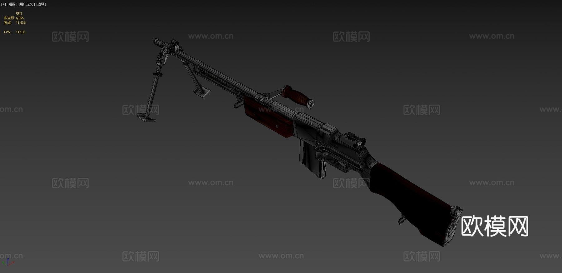 勃朗宁自动步枪M19183d模型