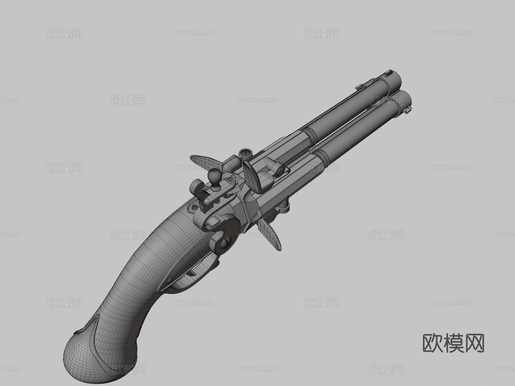 燧发手枪3d模型