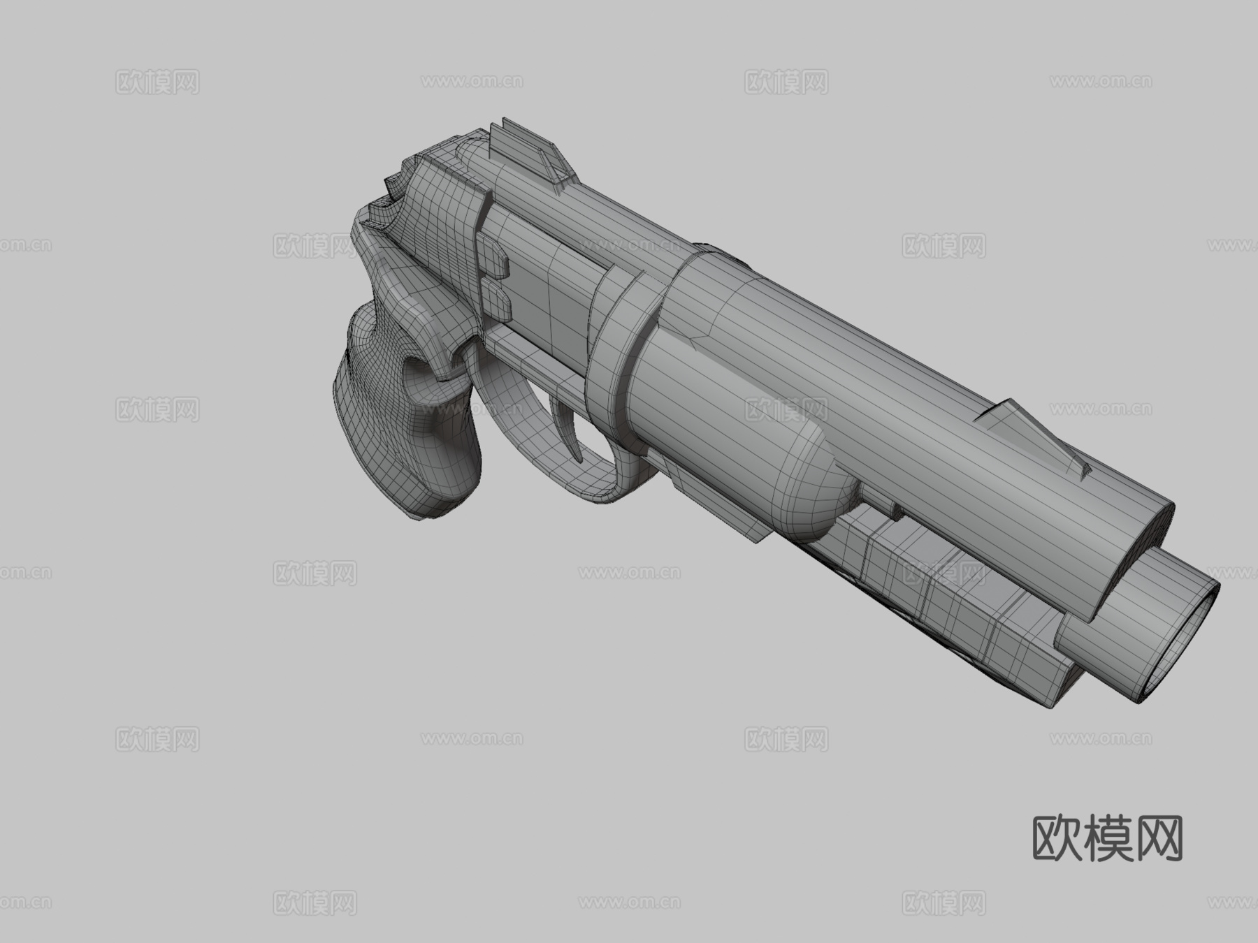 原子火焰喷射器科幻手枪su模型