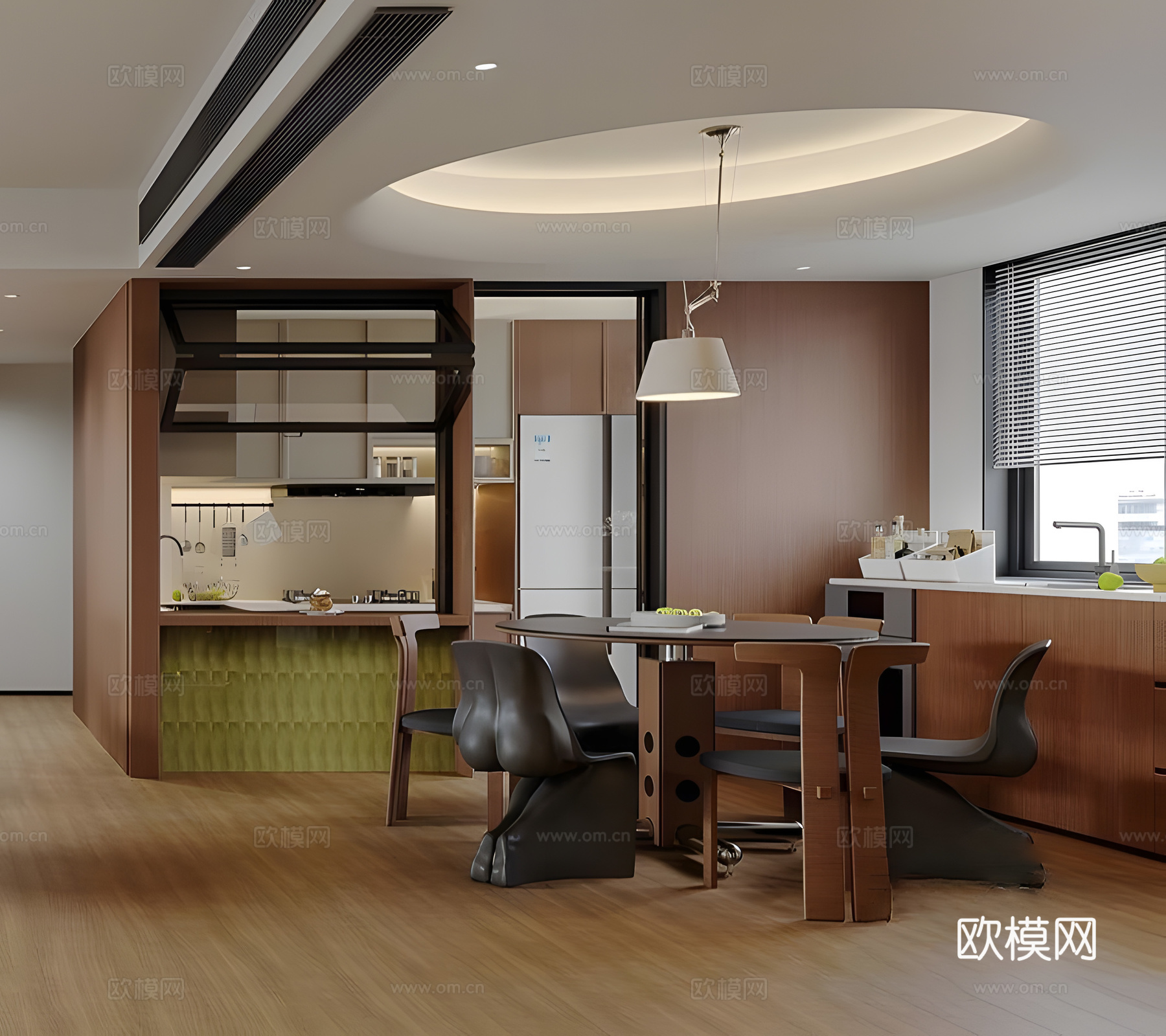 中古复古客餐厅 包豪斯客厅 孟菲斯客厅 复古风客厅 沙发茶几su模型su模型