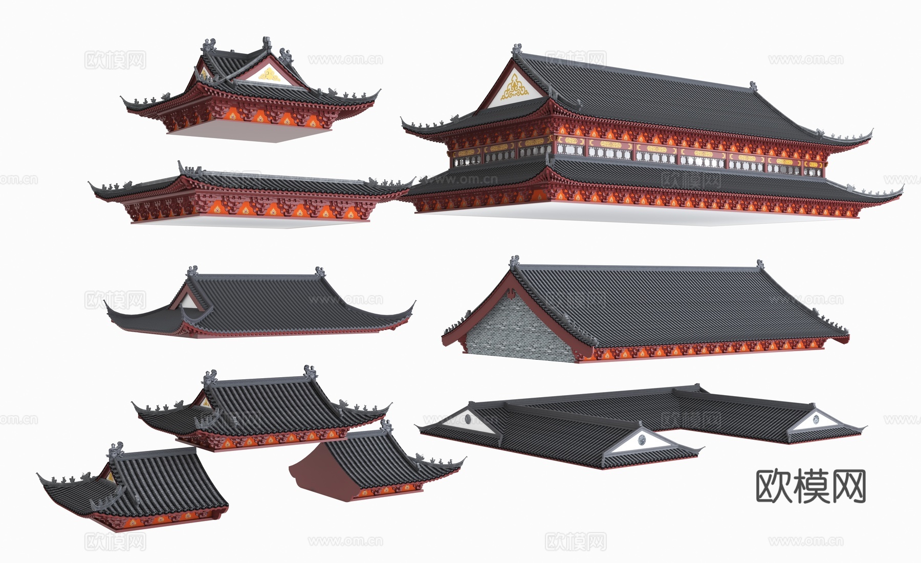 屋檐 寺庙 屋顶3d模型