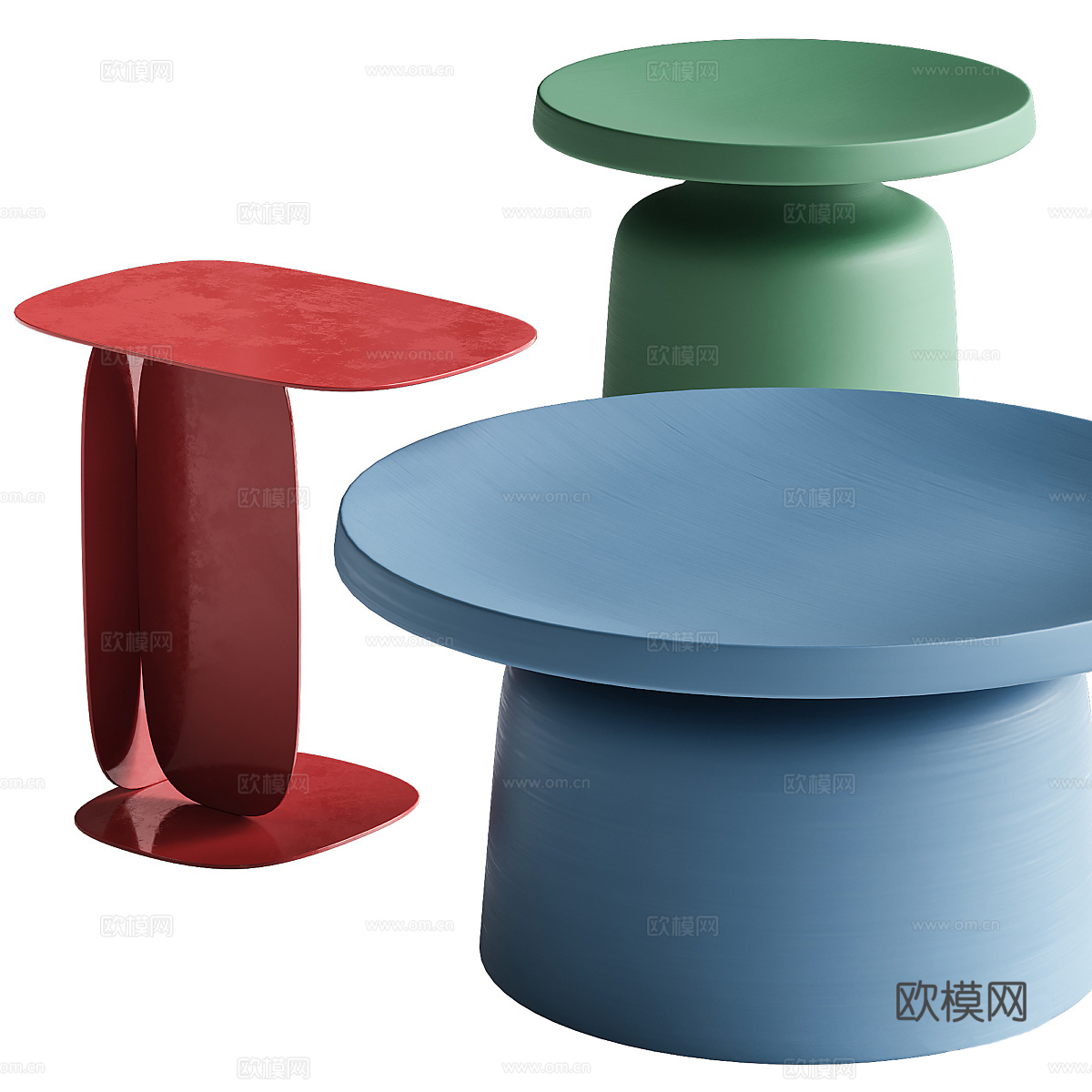 现代奶油风亚克力茶几3d模型