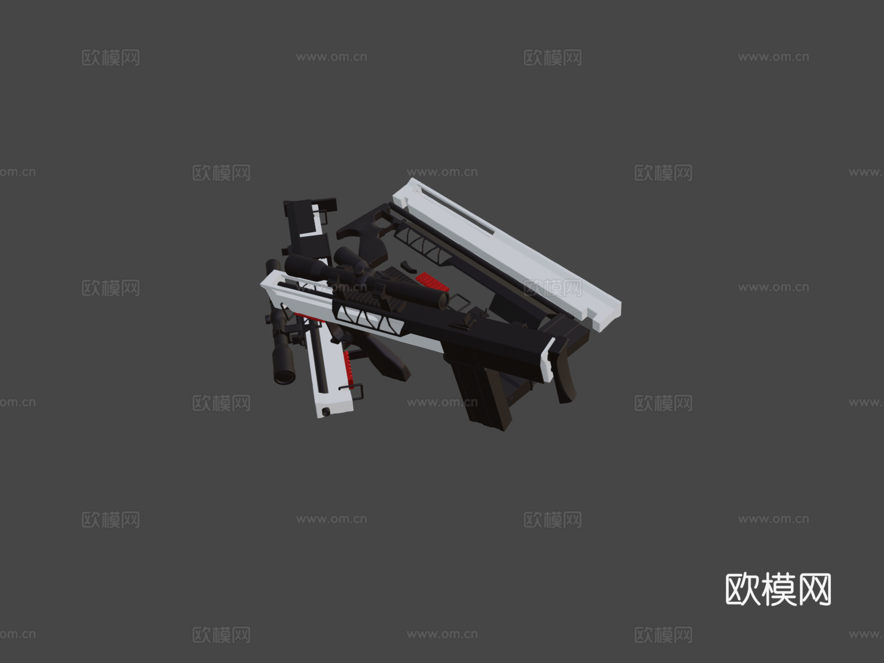 BULLPUP枪械3d模型