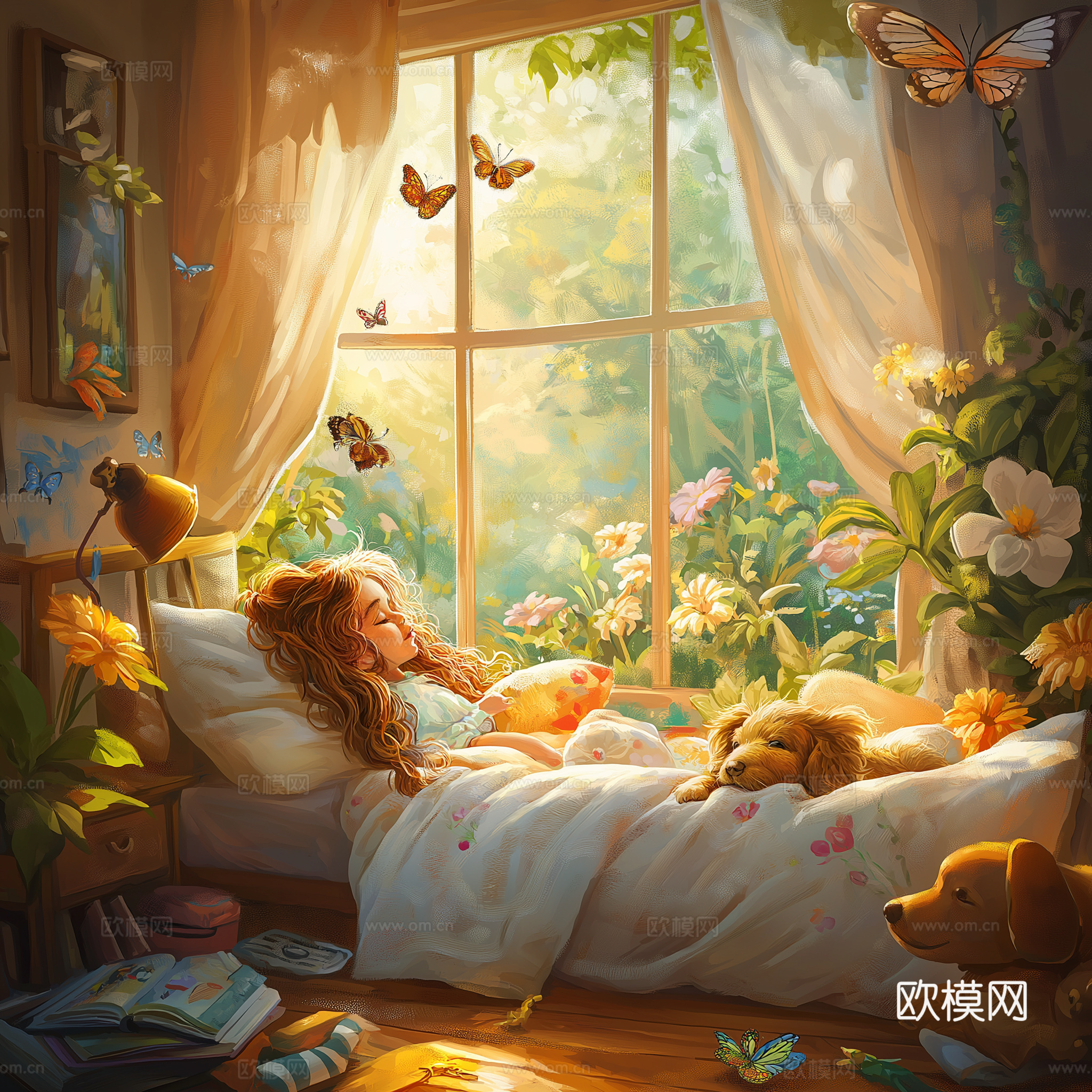 童趣卡通儿童房人物挂画
