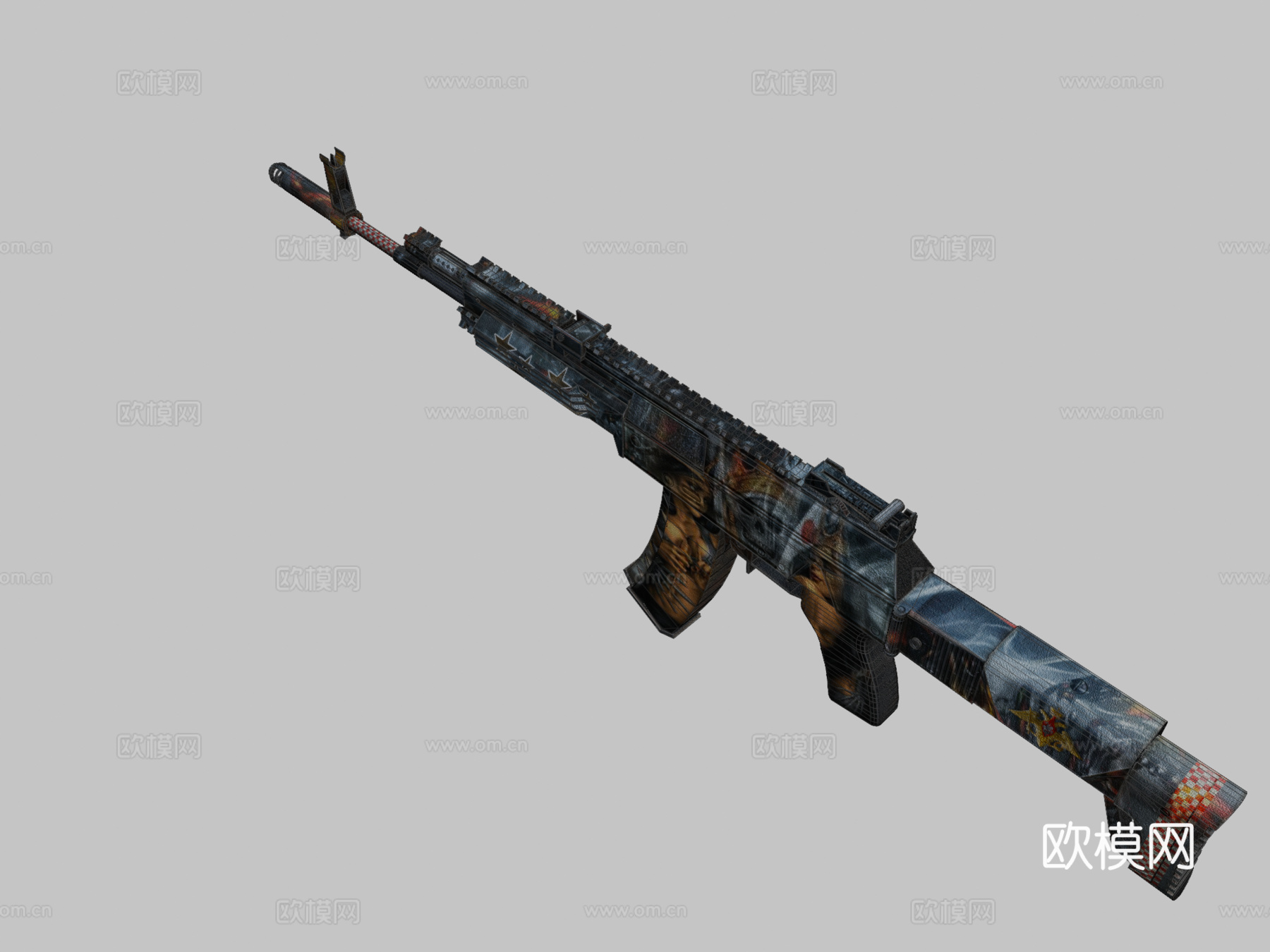 AK-12艺术涂装 103d模型