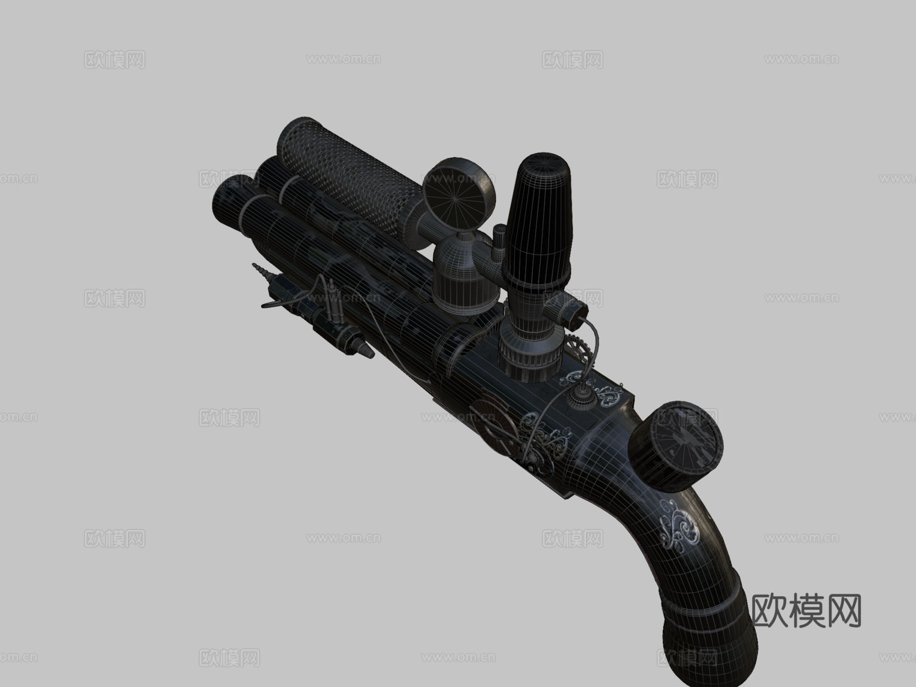 枪蒸汽朋克 - 学校项目3d模型