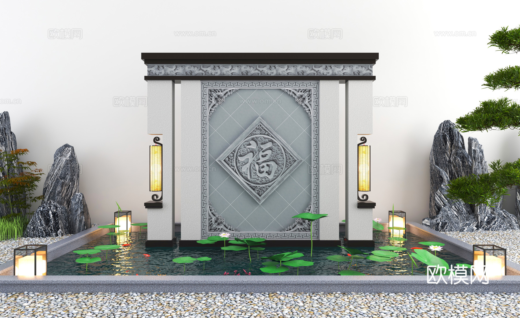 影壁 照壁3d模型
